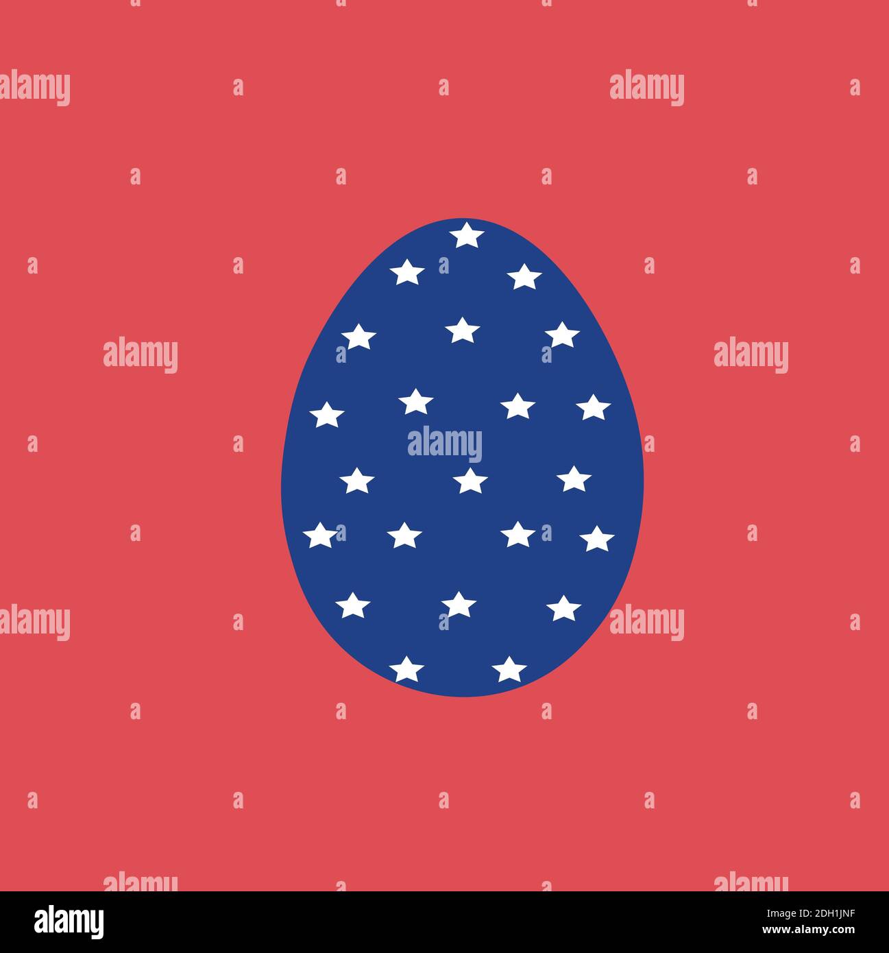 Blue Easter Egg with white circles Vector. Stock Vector