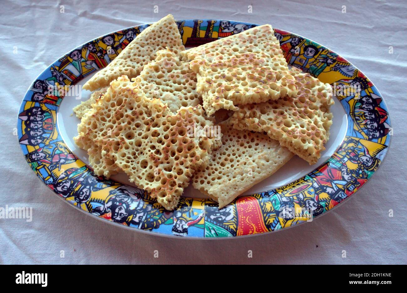 Ethiopian injera flatbread made from teff flour Stock Photo