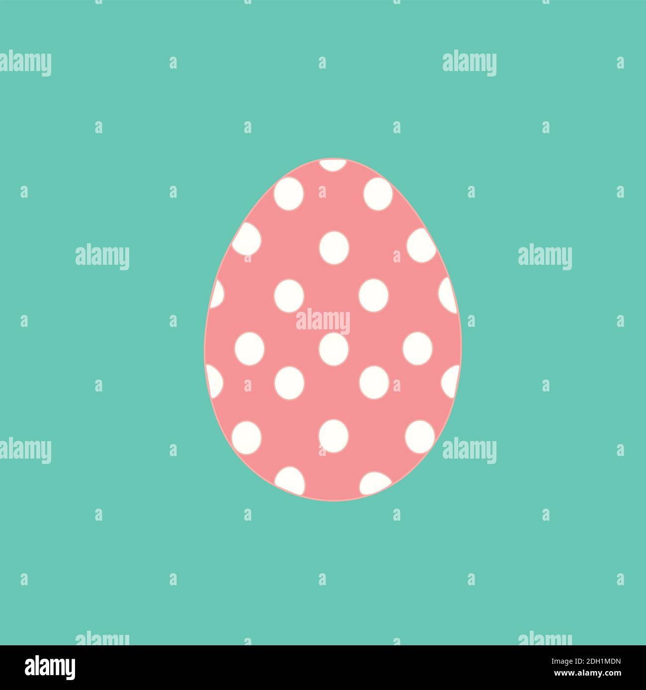 Isolated Easter Egg with white circles Vector. Stock Vector
