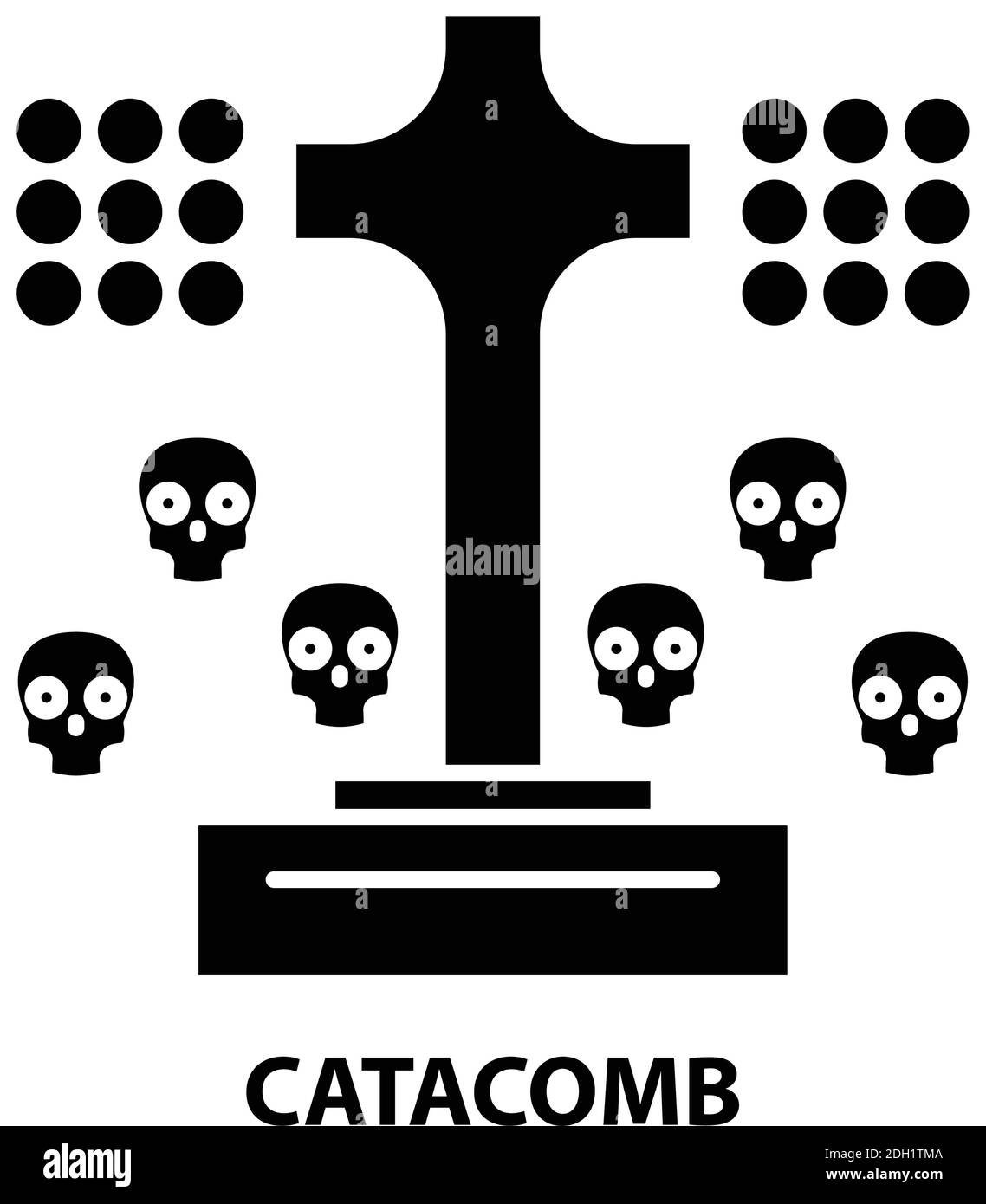 catacomb icon, black vector sign with editable strokes, concept illustration Stock Vector