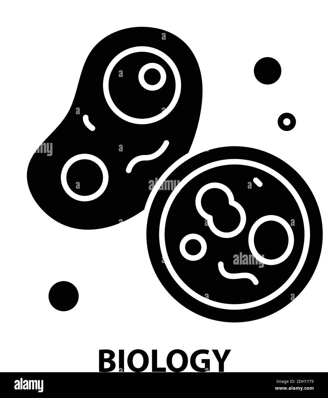 biology icon, black vector sign with editable strokes, concept illustration Stock Vector