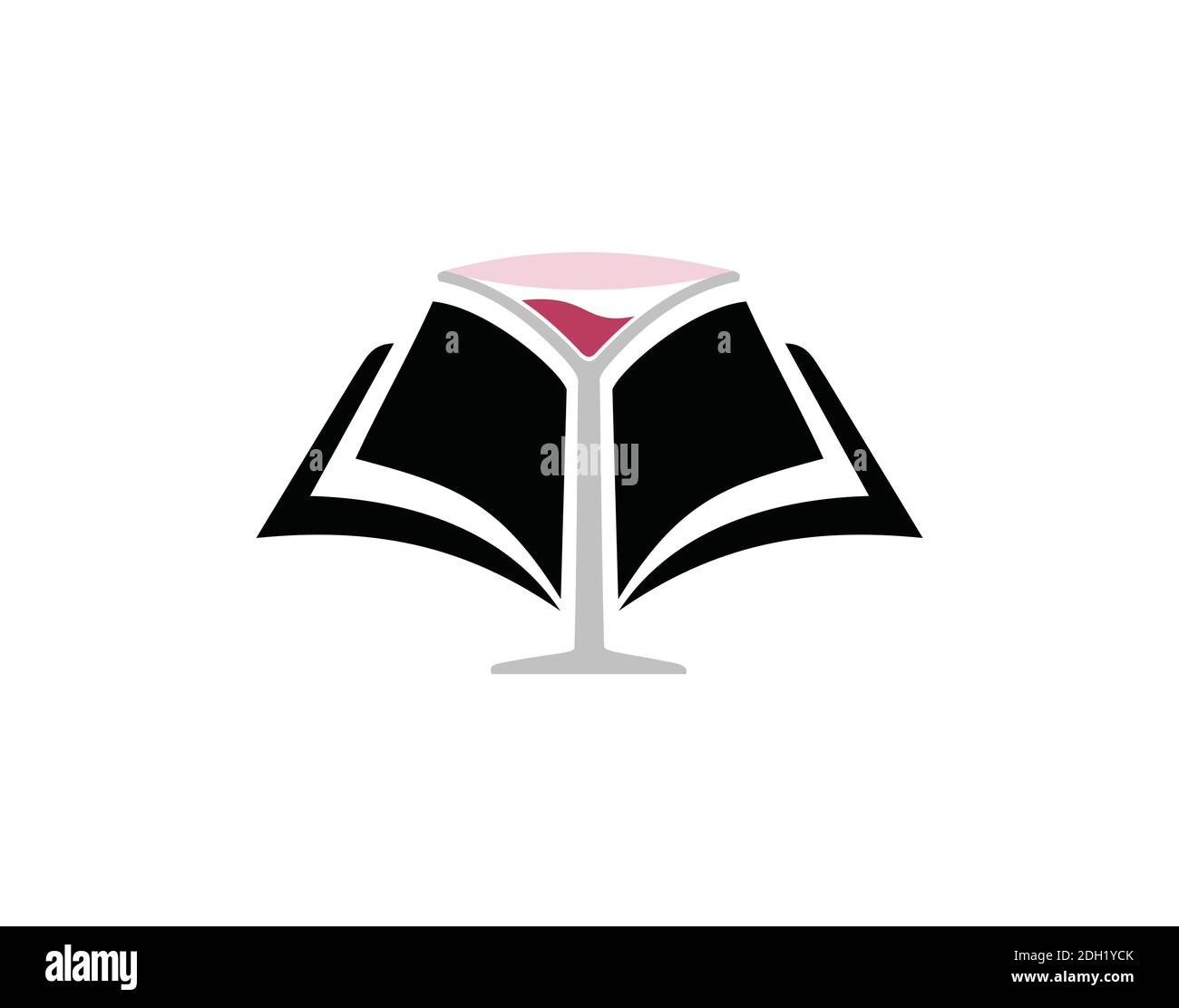 cocktail and book logo icon symbol designs Stock Vector