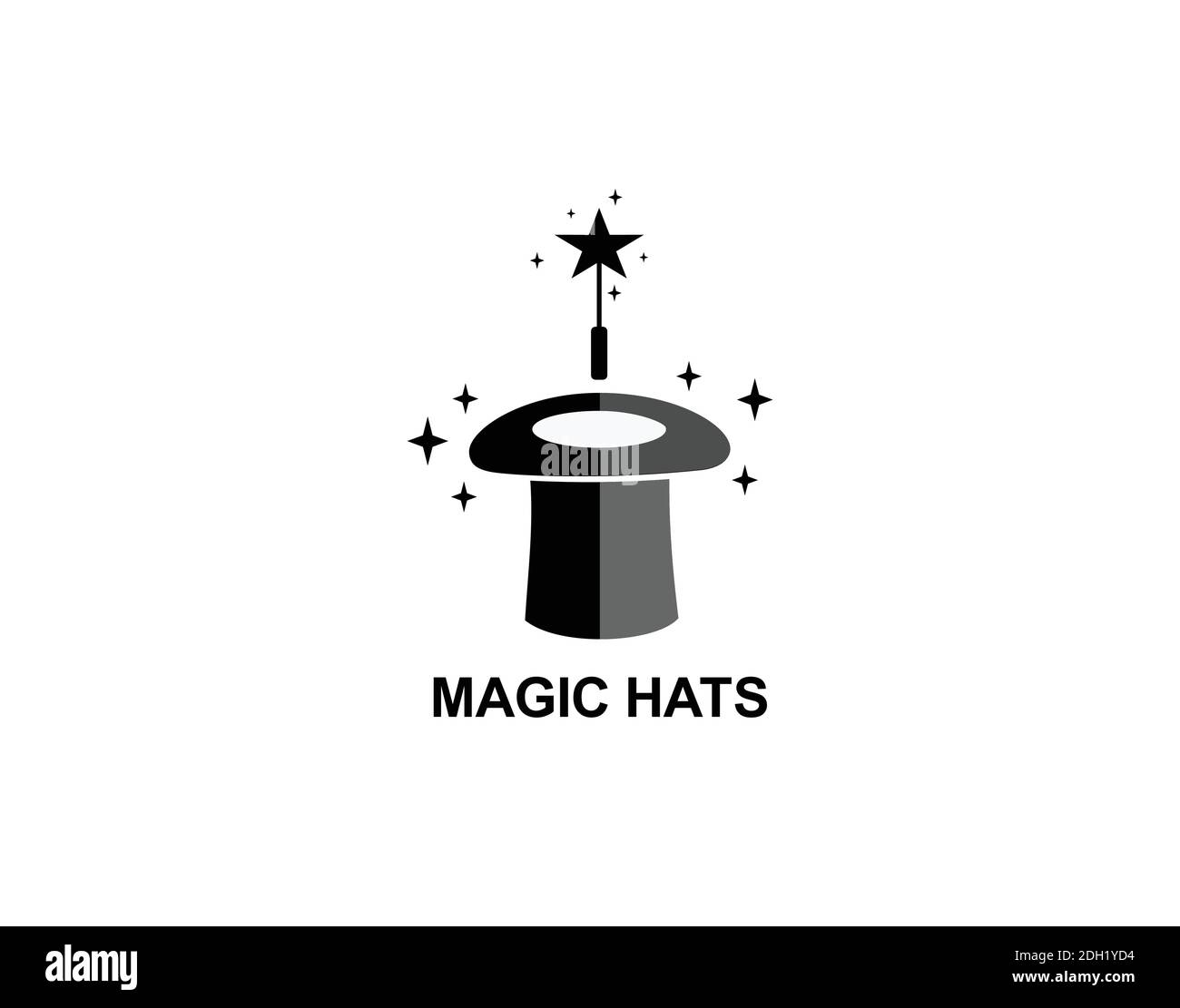 Magic hat logo template design with a hat and star illustration Stock ...