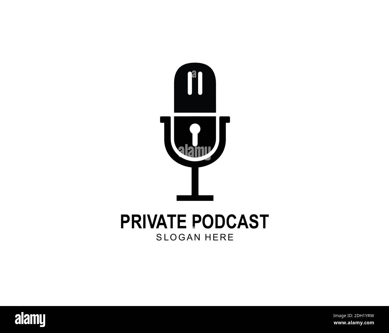 podcast music key logo icon symbol designs Stock Vector