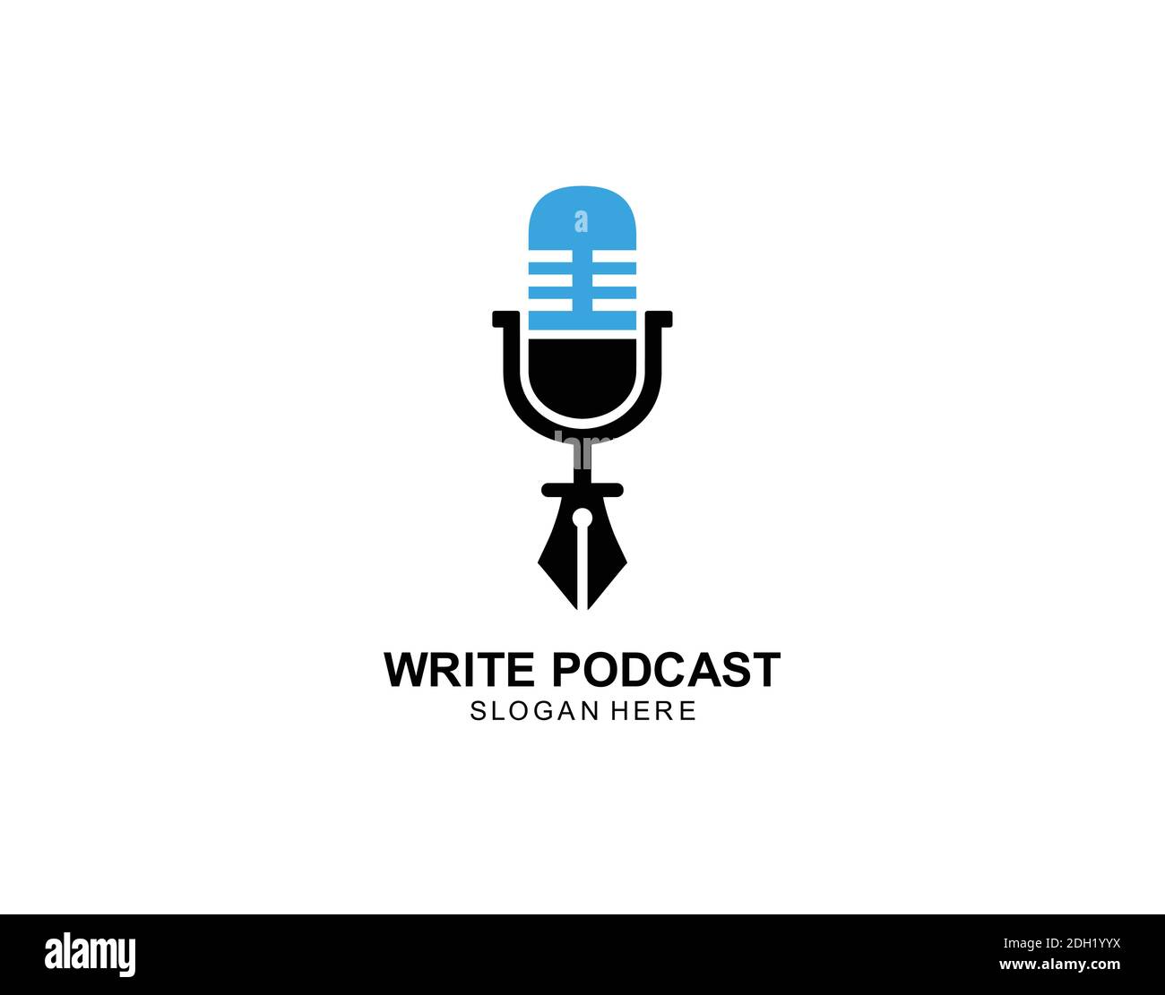podcast pen logo icon symbol designs Stock Vector