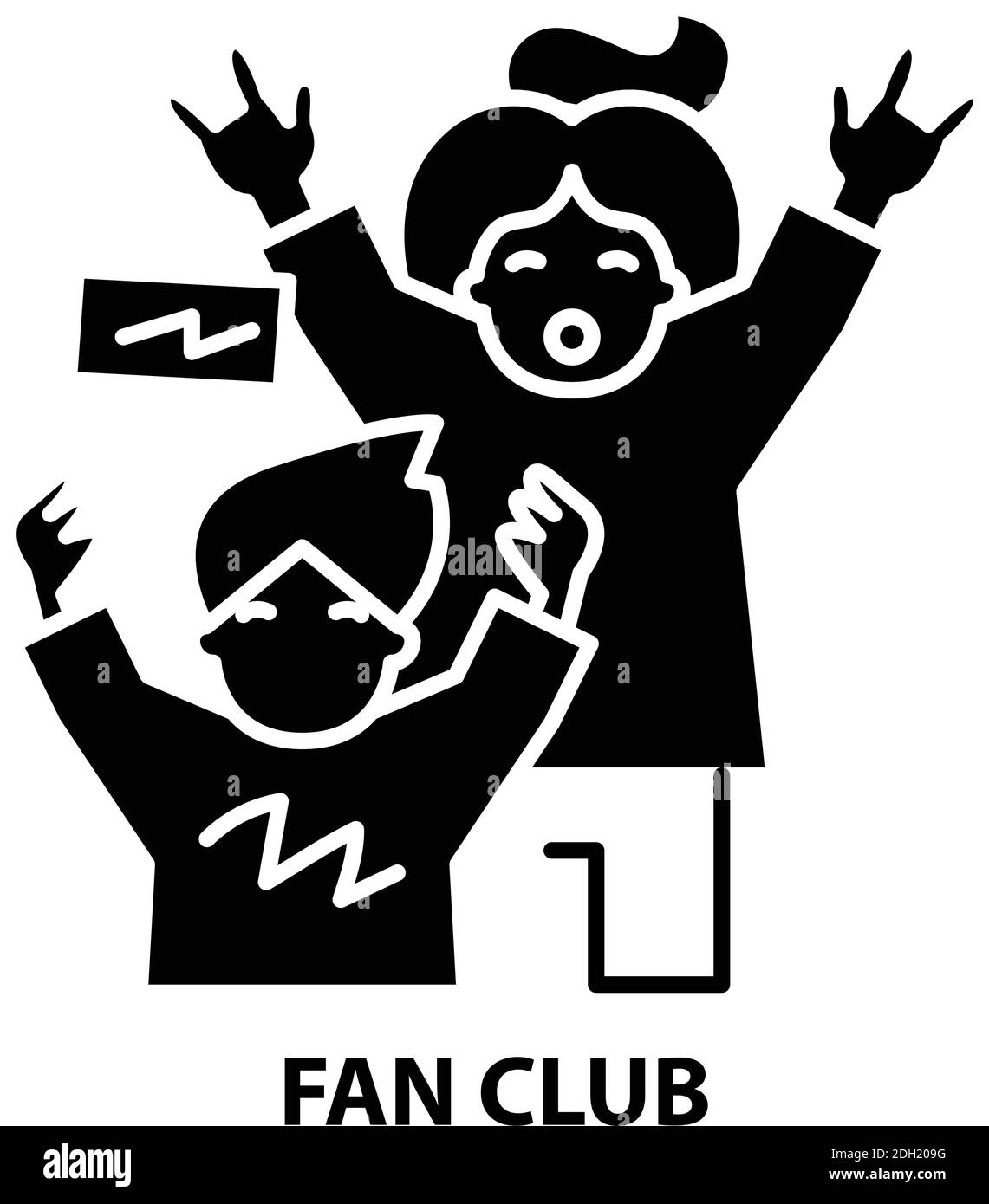 fan club icon, black vector sign with editable strokes, concept illustration Stock Vector Image