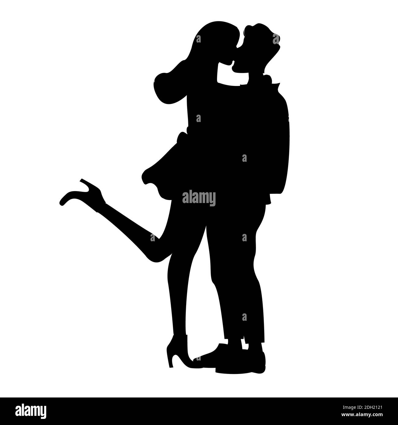 Man woman silhouette embrace Black and White Stock Photos & Images Alamy