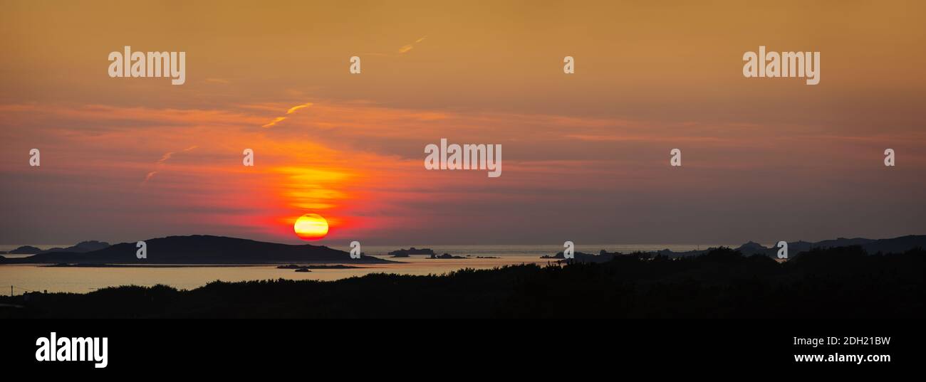Sunset on the Isles of Scilly Cornwall UK Stock Photo