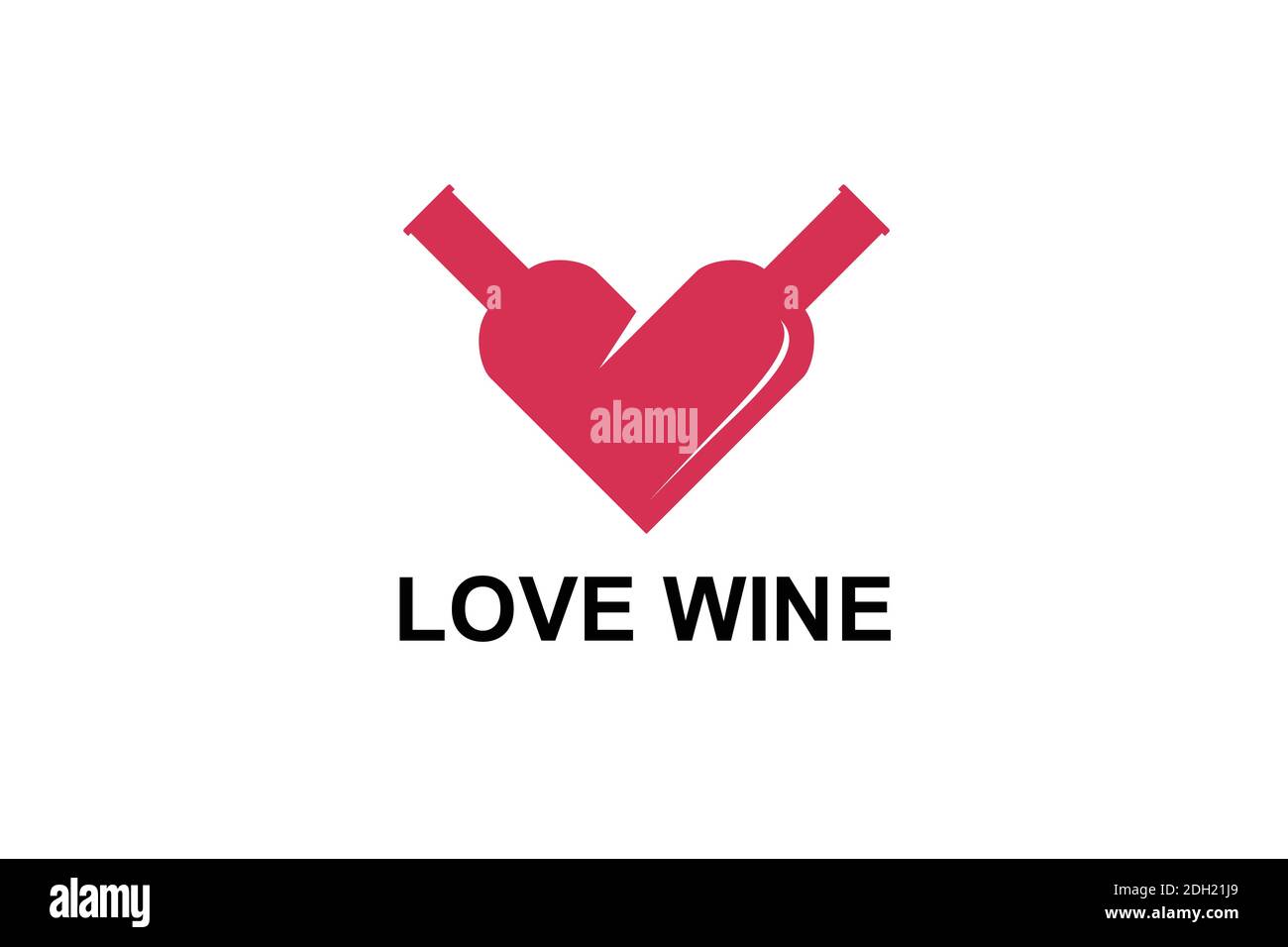 wine love Logo Design Template. Stock Vector