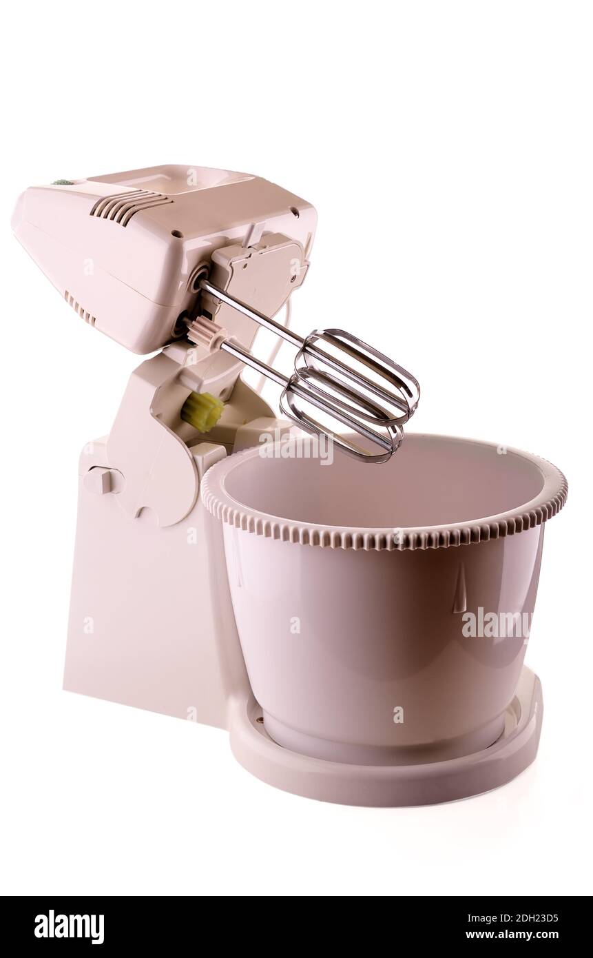 kitchen equipment, electric mixer isolated on white background Stock