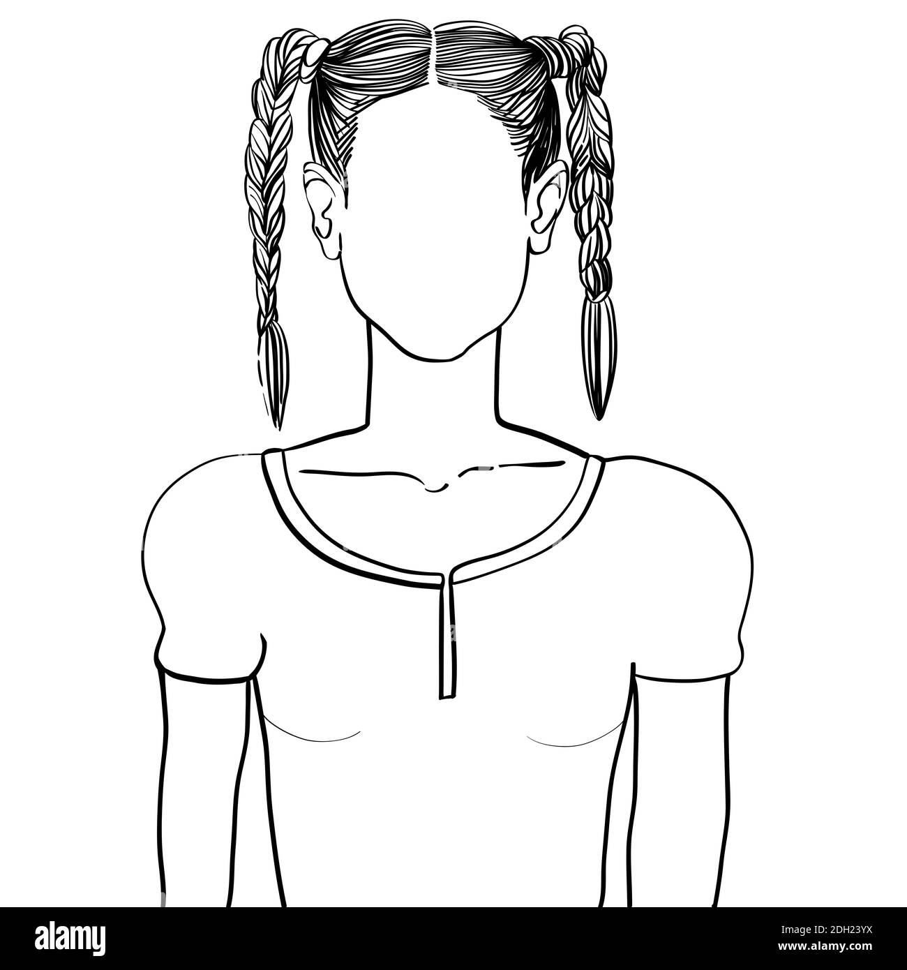 Girl black braids Cut Out Stock Images & Pictures - Alamy