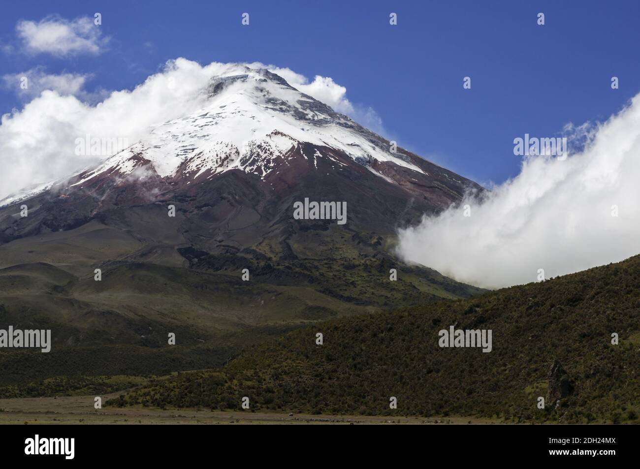 Cotopaxi stratovolcano in the Andes of Ecuador, South America. Stock Photo