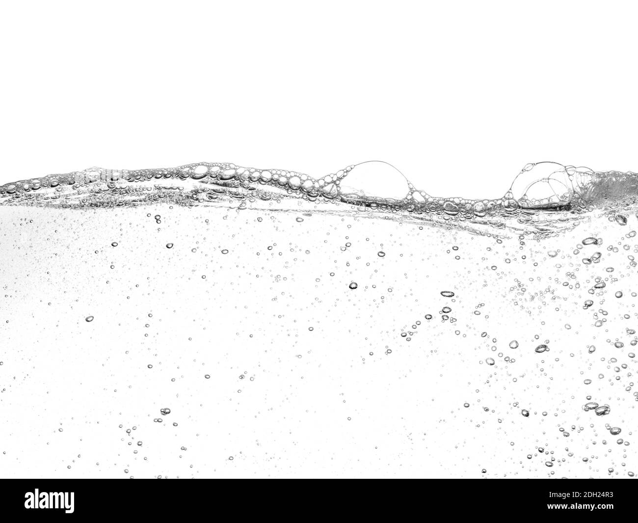 Soapy water with bubbles floating on surface of wash water Stock Photo