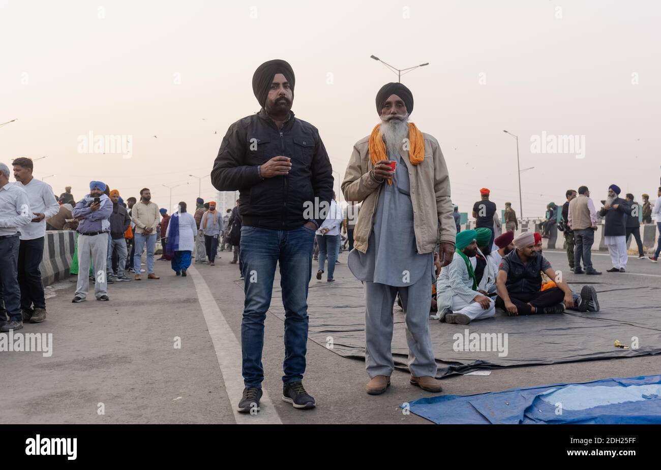 New Delhi, India, December 2020 : Portrait of Sikh farmer from Punjab ...