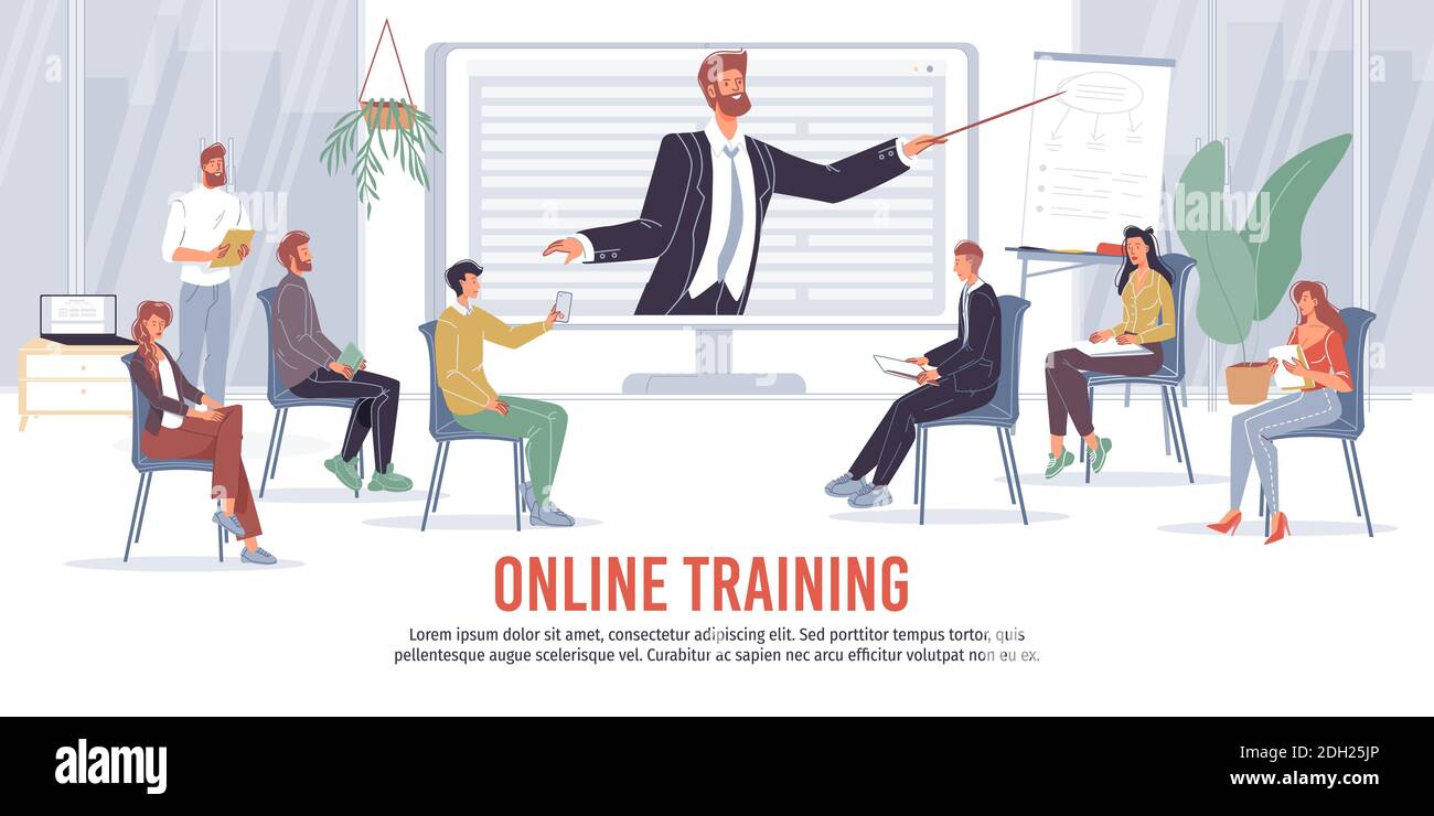 Online and offline training people flat vector illustration concept Stock Vector Image & Art Alamy