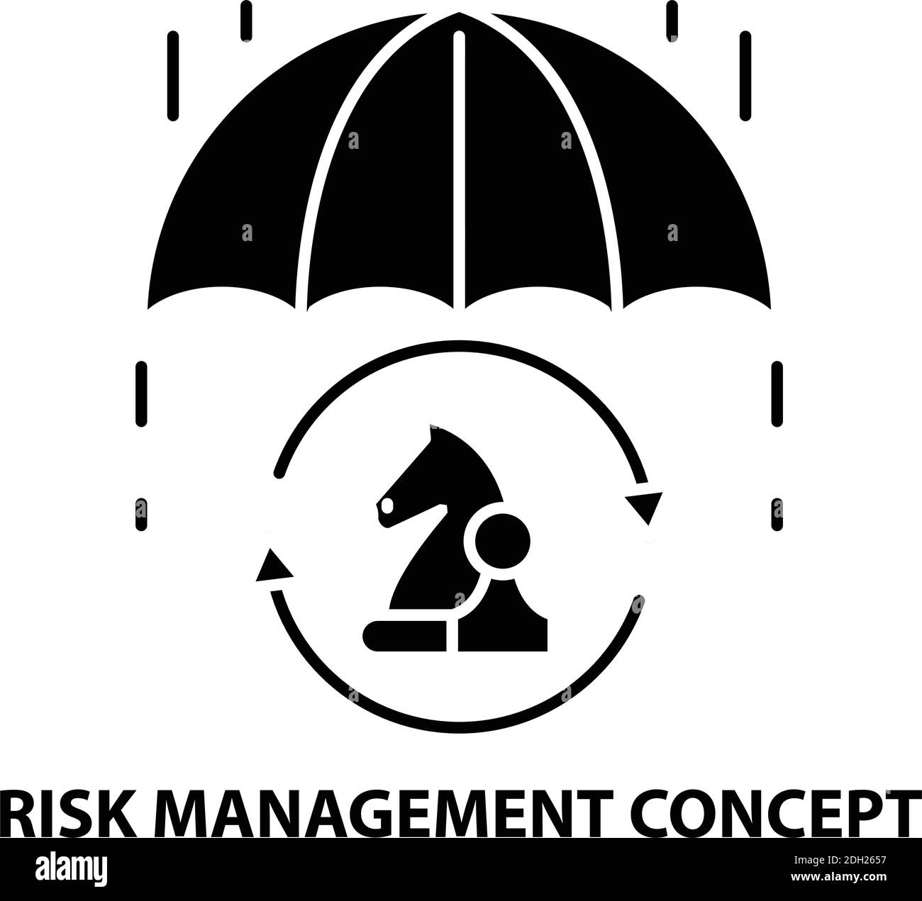 risk management concept icon, black vector sign with editable strokes