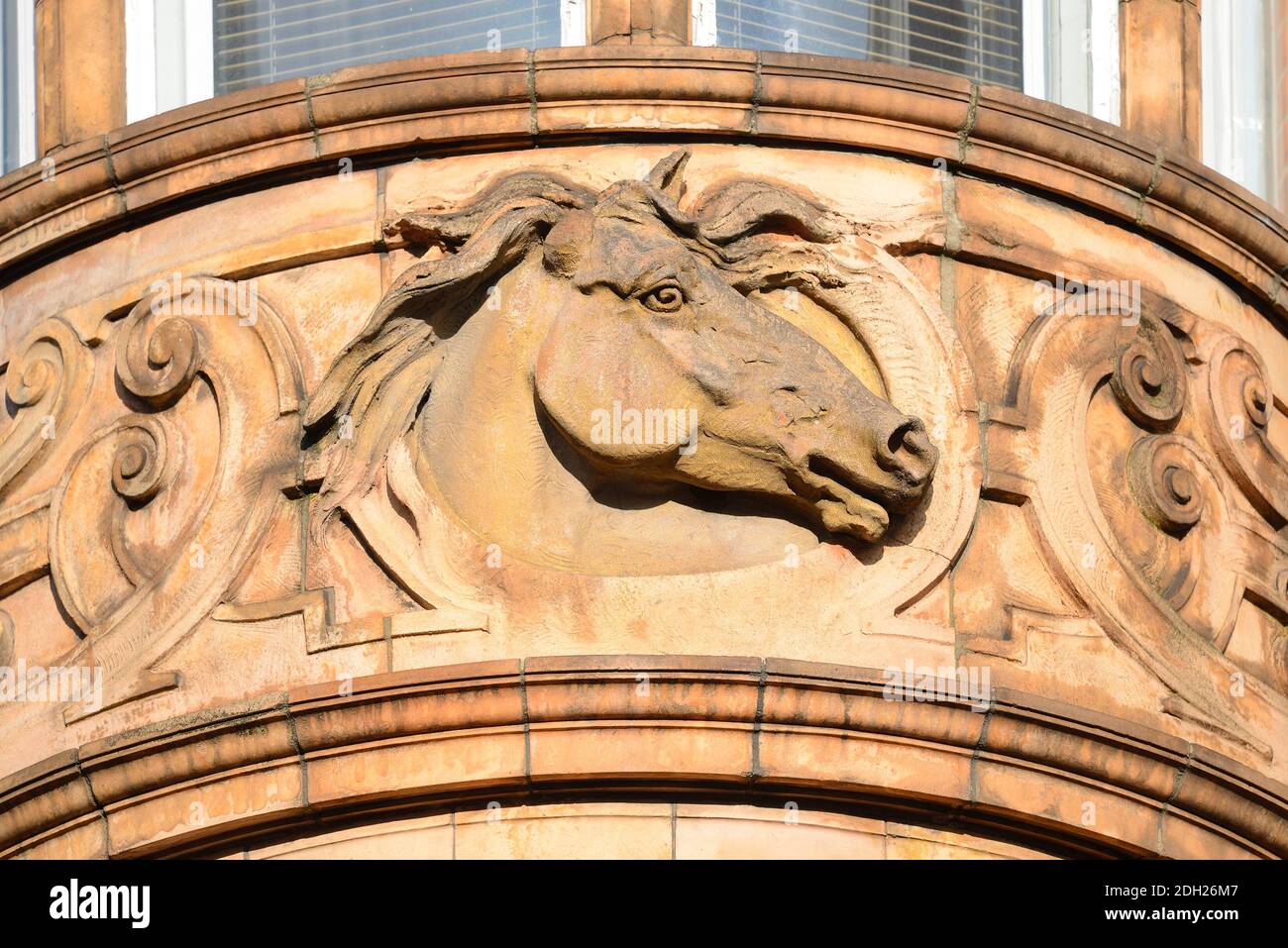 London, England, UK. Detail from the facade of the Nag's Head pub in Floral Street, Covent Garden. Stock Photo