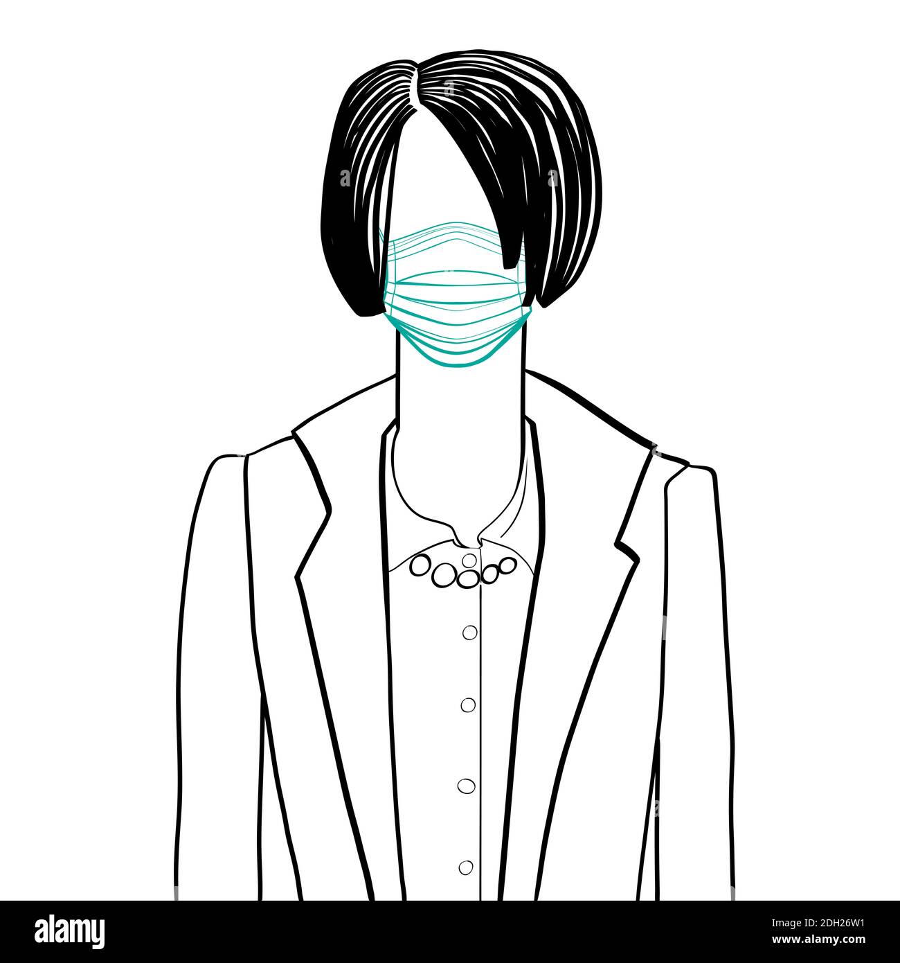 Woman avatar black hair hi-res stock photography and images - Alamy