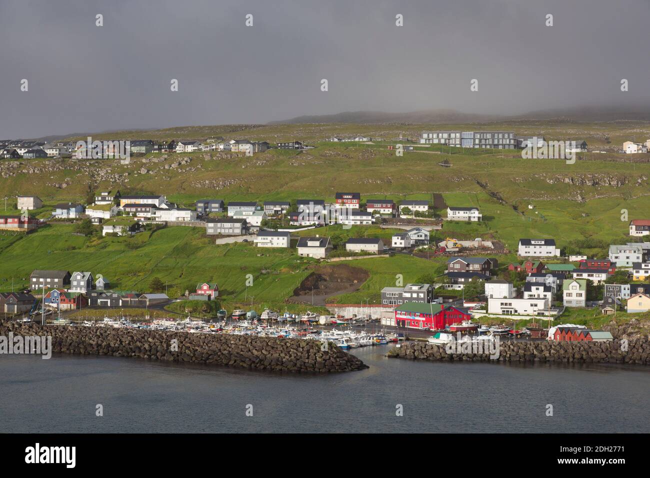 View over Torshavn, capital and largest city of the Faroe Islands / Faeroe Islands on the island Streymoy Stock Photo