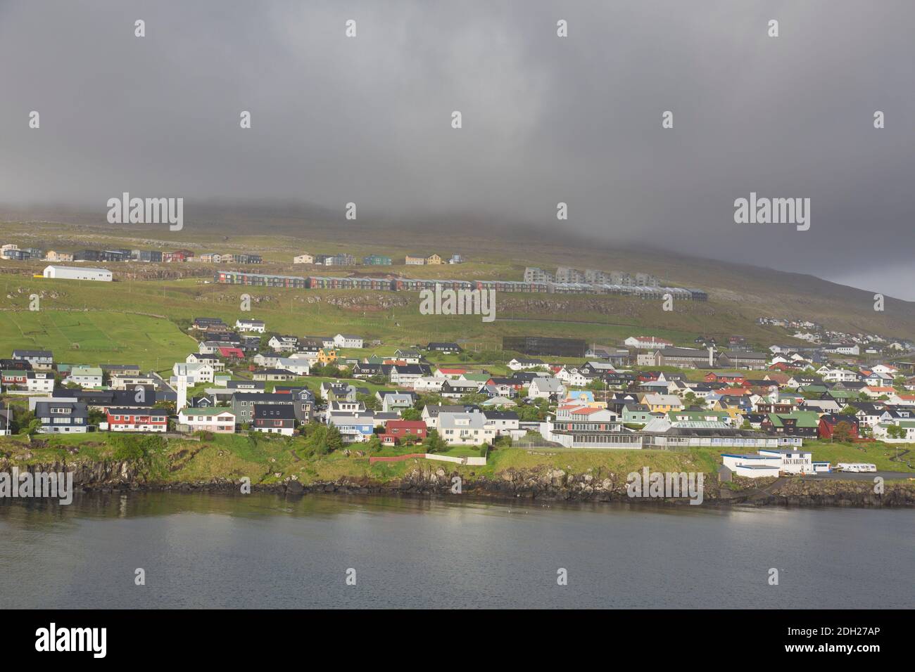 View over Torshavn, capital and largest city of the Faroe Islands / Faeroe Islands on the island Streymoy Stock Photo