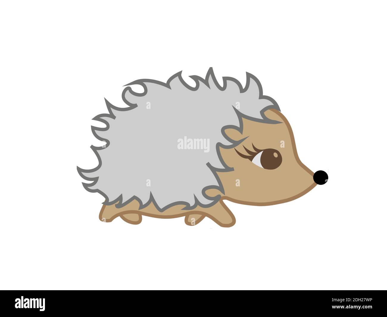 Very cute hedgehog on white background - 3d rendering Stock Photo