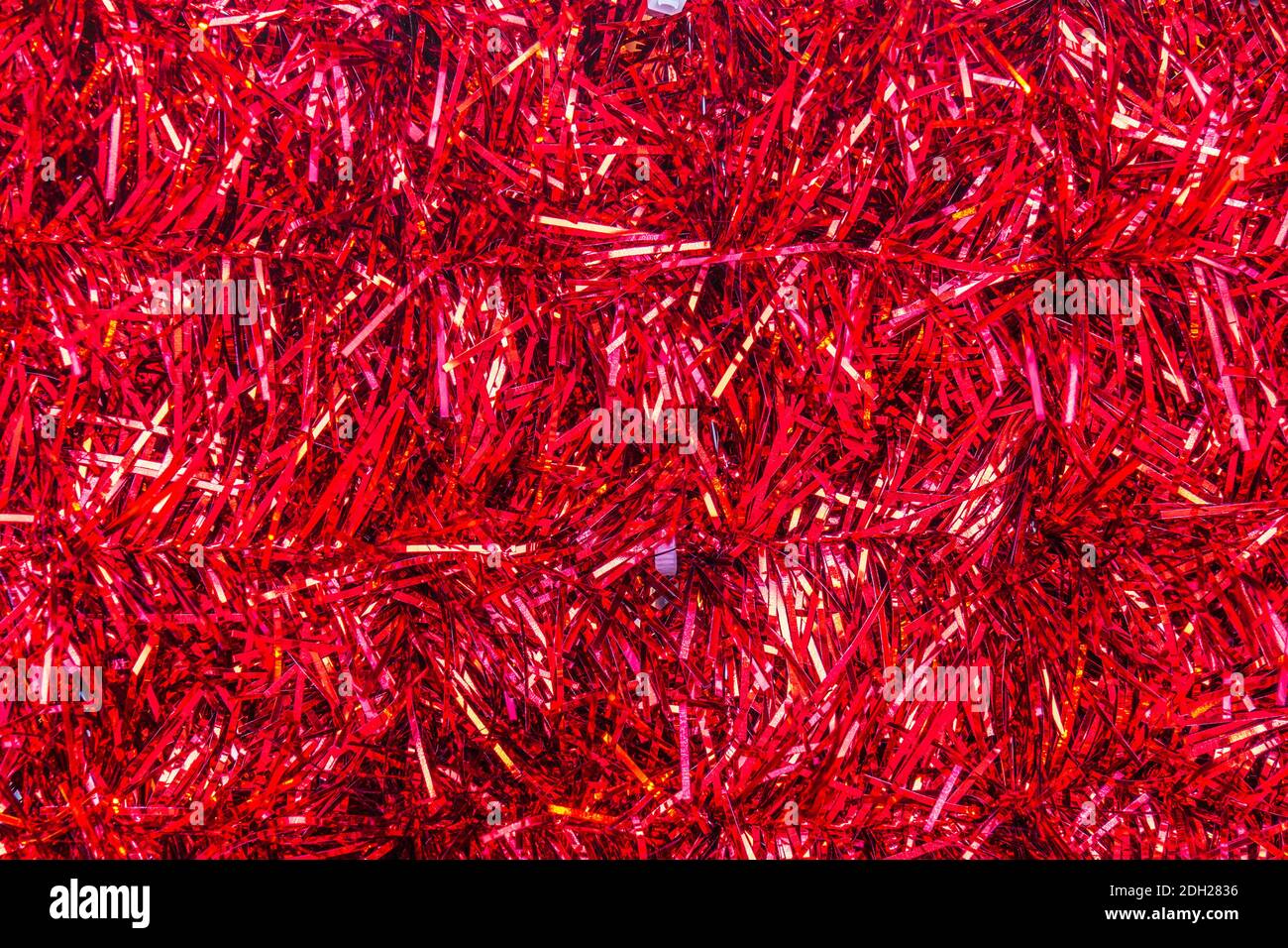 Christmas Tree Decorations and Lights Texture Background Stock Photo
