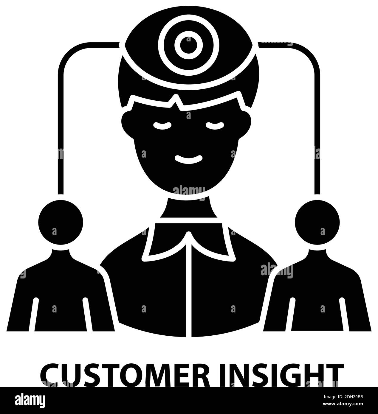 customer insight symbol icon, black vector sign with editable strokes, concept illustration Stock Vector