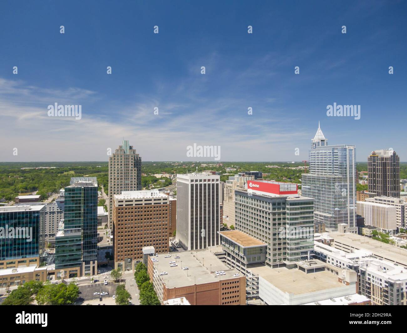 Aerial Views Of Raleigh, North Carolina Stock Photo