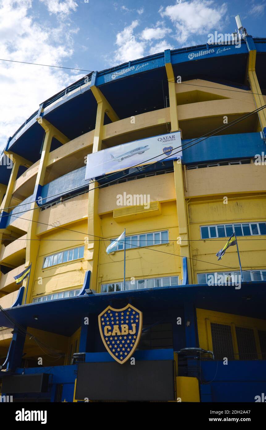 Buenos Aires, Argentina - January, 2020: La Bombonera arena is home stadium of Boca Juniors football club located in La Boca district in Buenos Aires Stock Photo