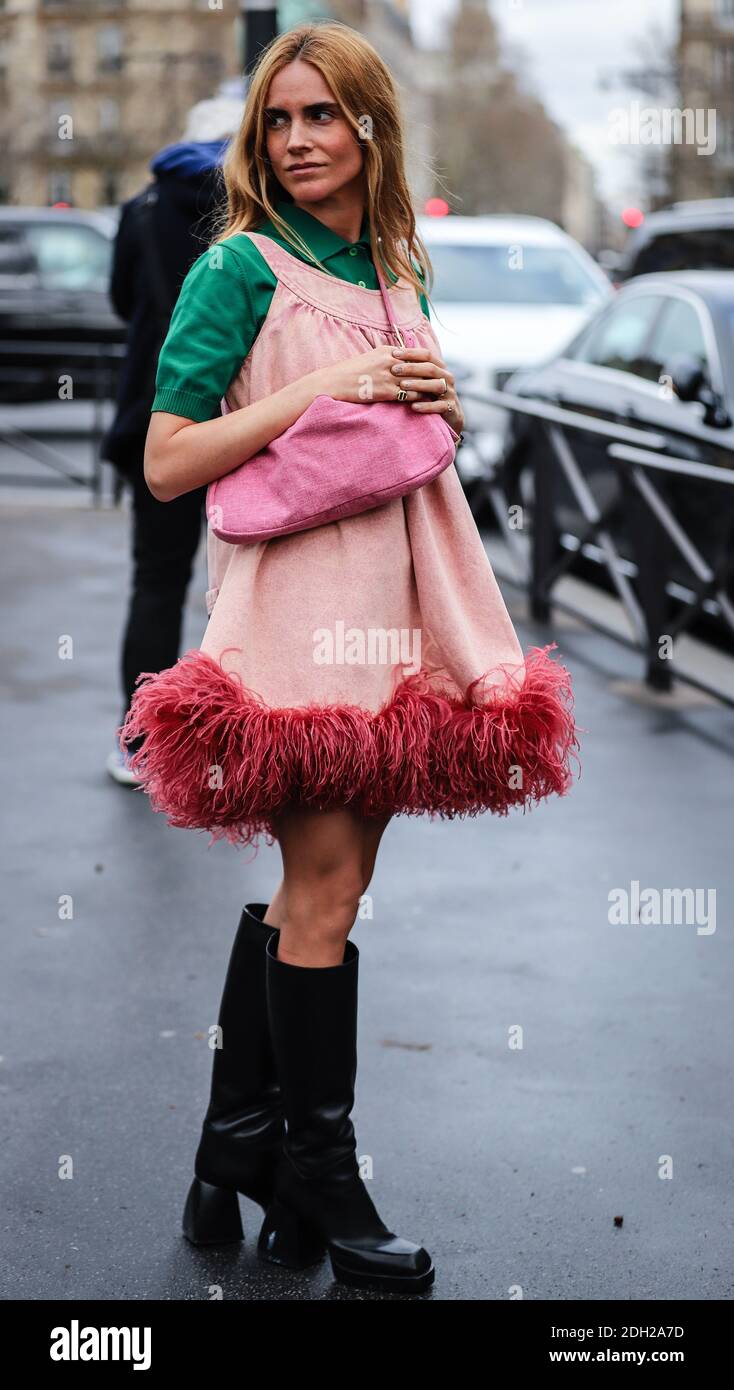 PARIS, France- March 5 2019: Blanca Miro' Scrimieri on the street in Paris. Stock Photo