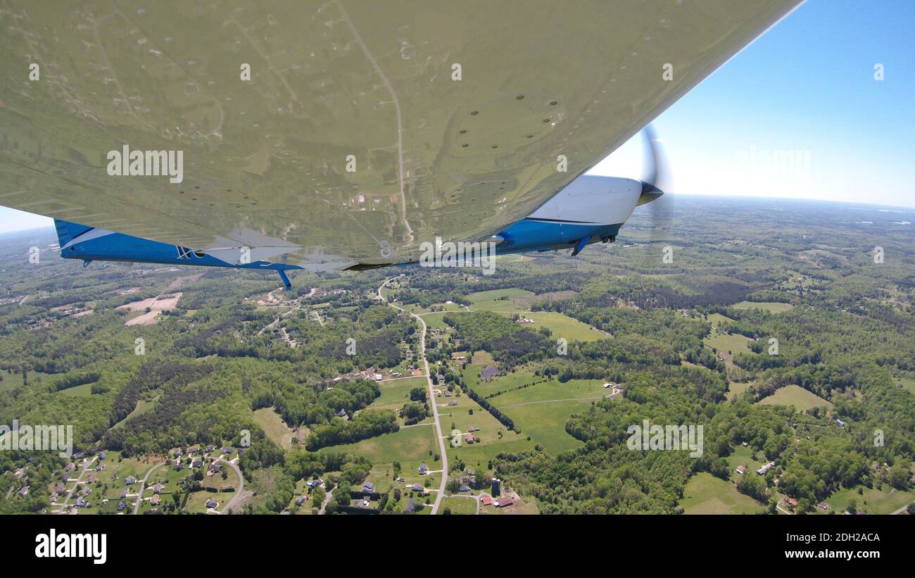 General Aviation Aircraft On A Normal Flight Stock Photo