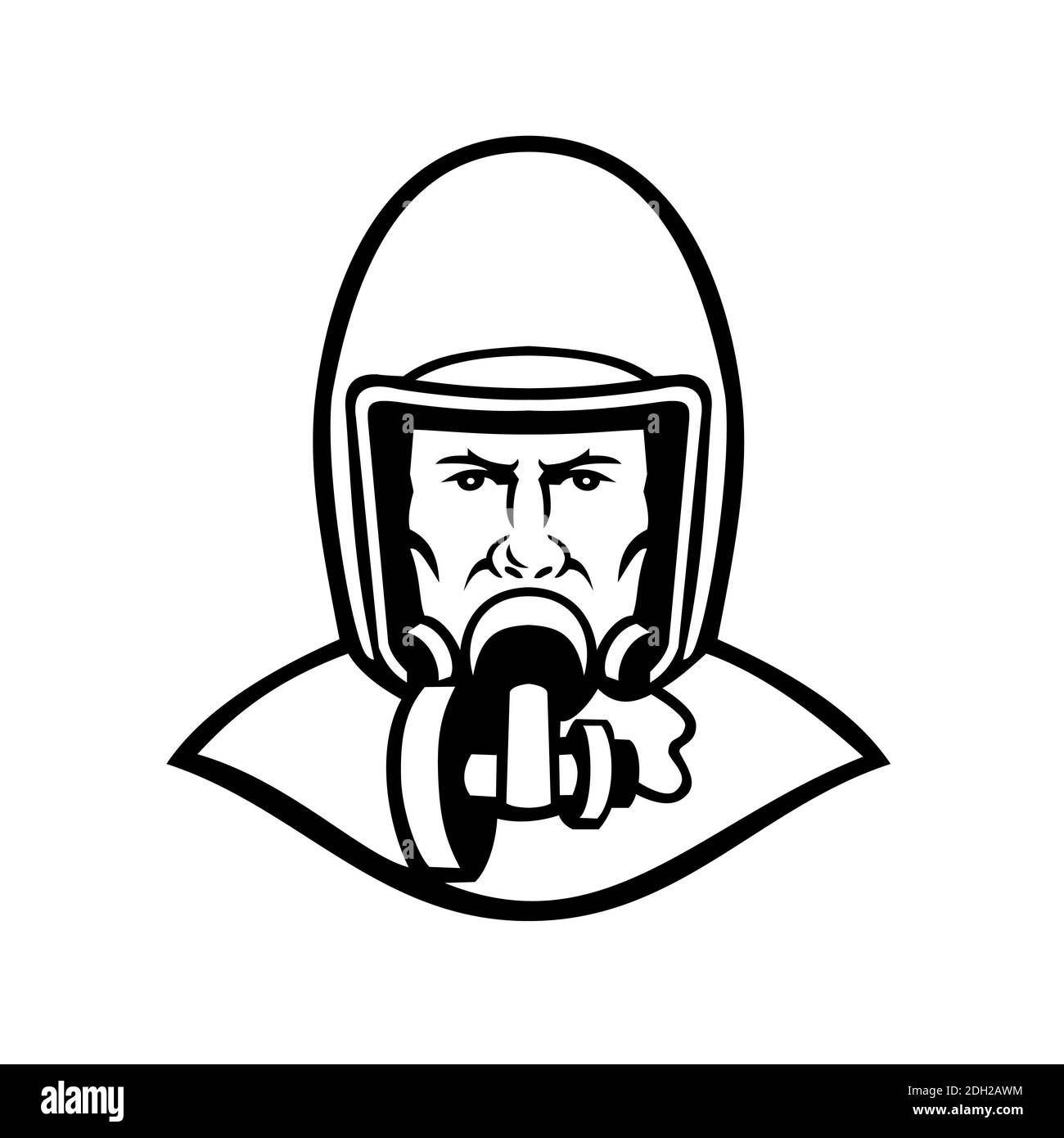 Medical Worker Wearing Face Mask Black and White Stock Photo - Alamy