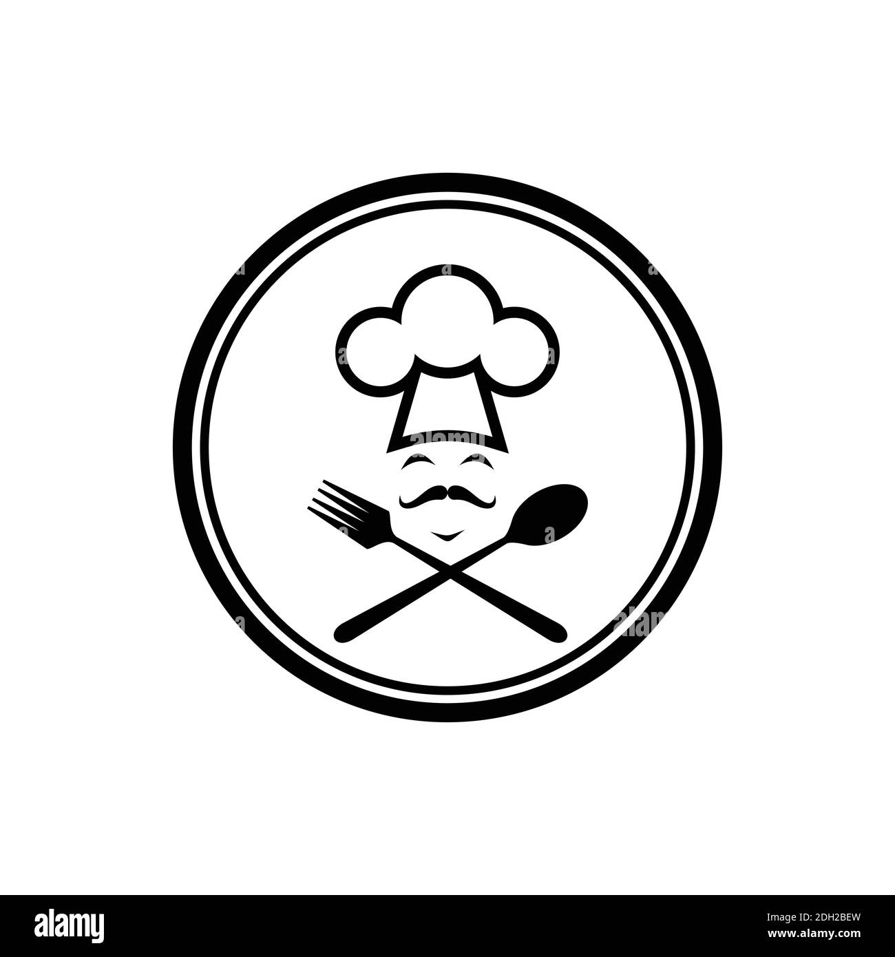 abstract chef kitchener cooky icon logo vector design concept Stock Vector