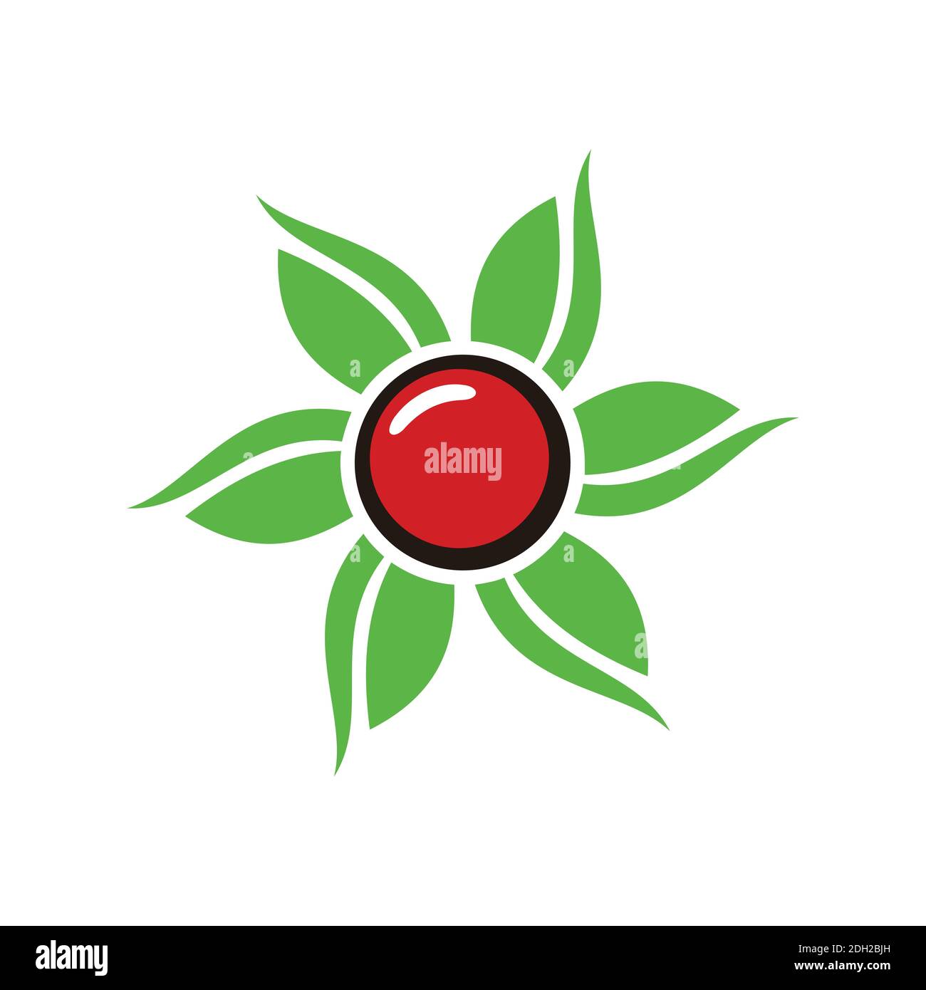 abstract cherry flower leaf logo icon concept graphic vector design Stock Vector