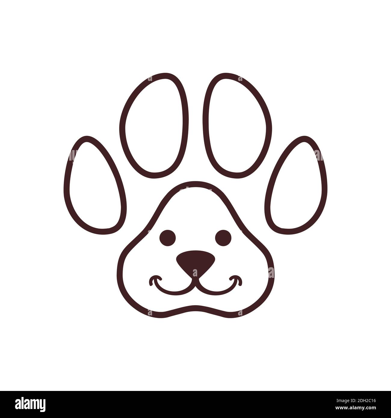 abstract cute dog pets vector logo icon vector concept design Stock Vector