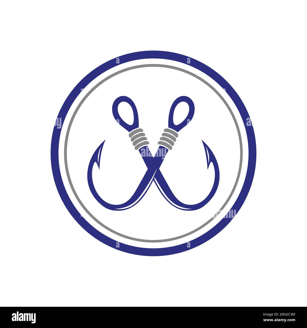 abstract fishing hook logo icon concept graphic vector design
