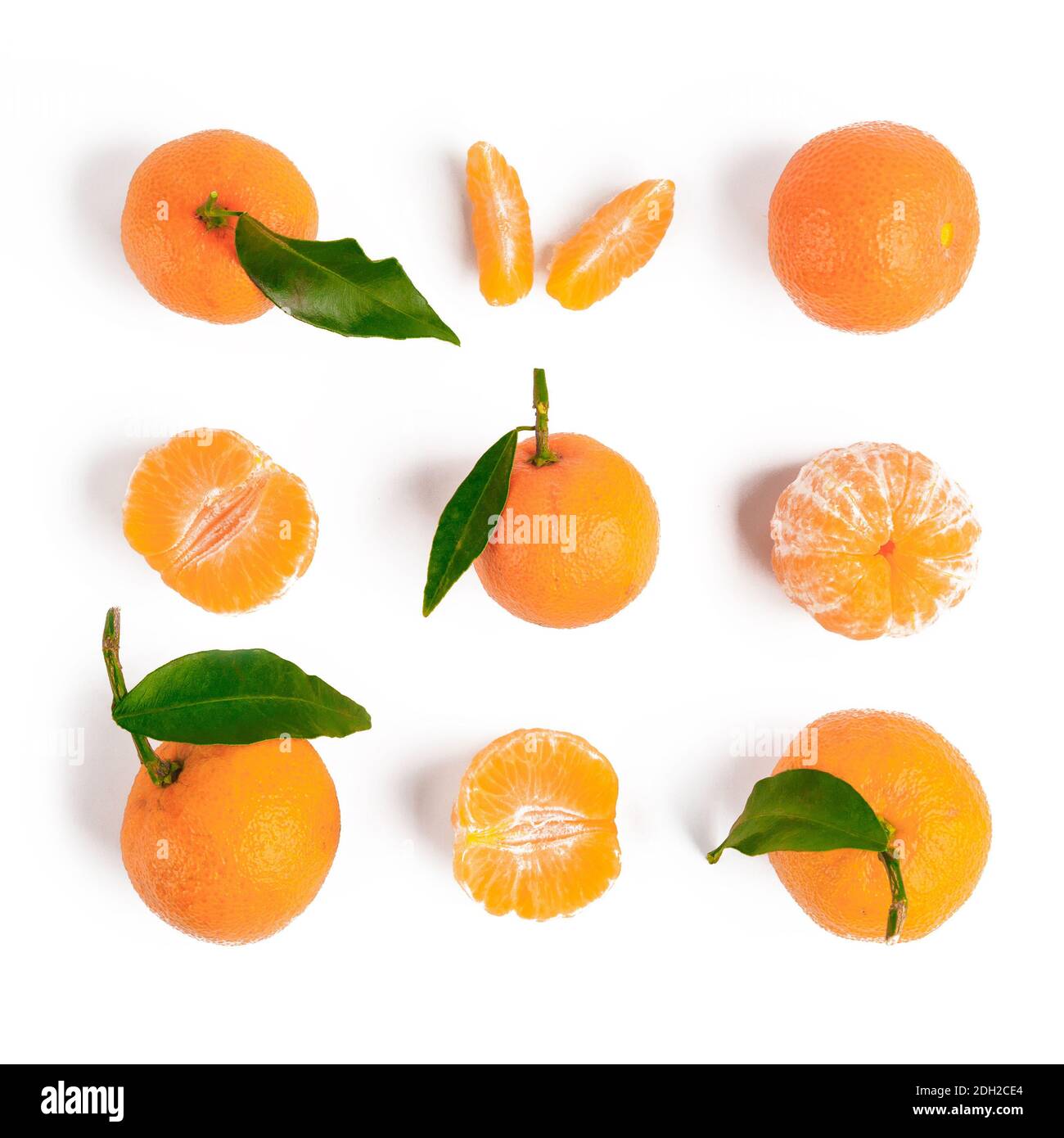 Christmas mandarin or tangerines seamless pattern Stock Photo