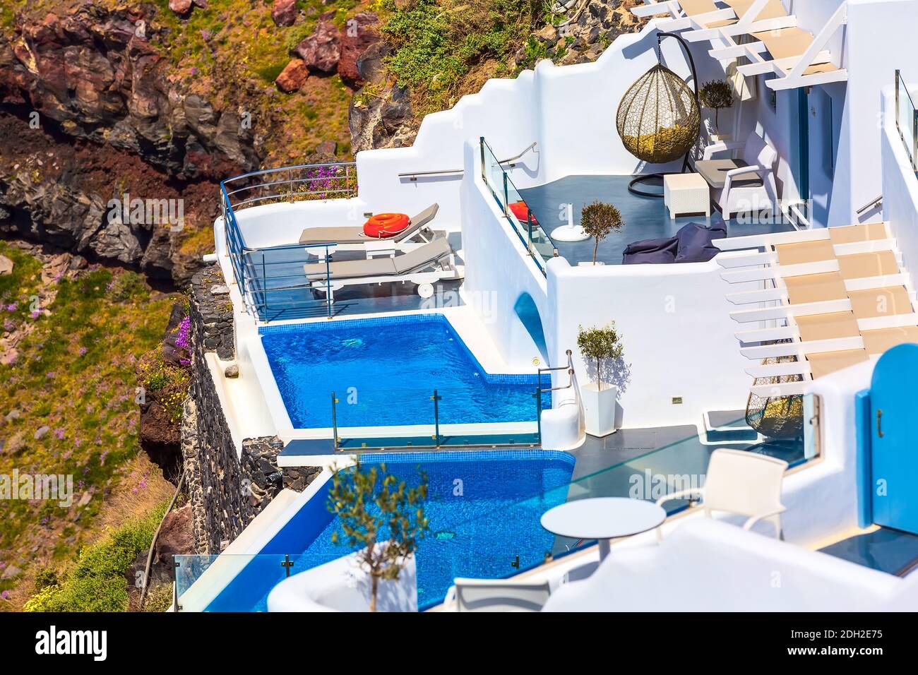 White houses, Santorini Island in Greece Stock Photo - Alamy
