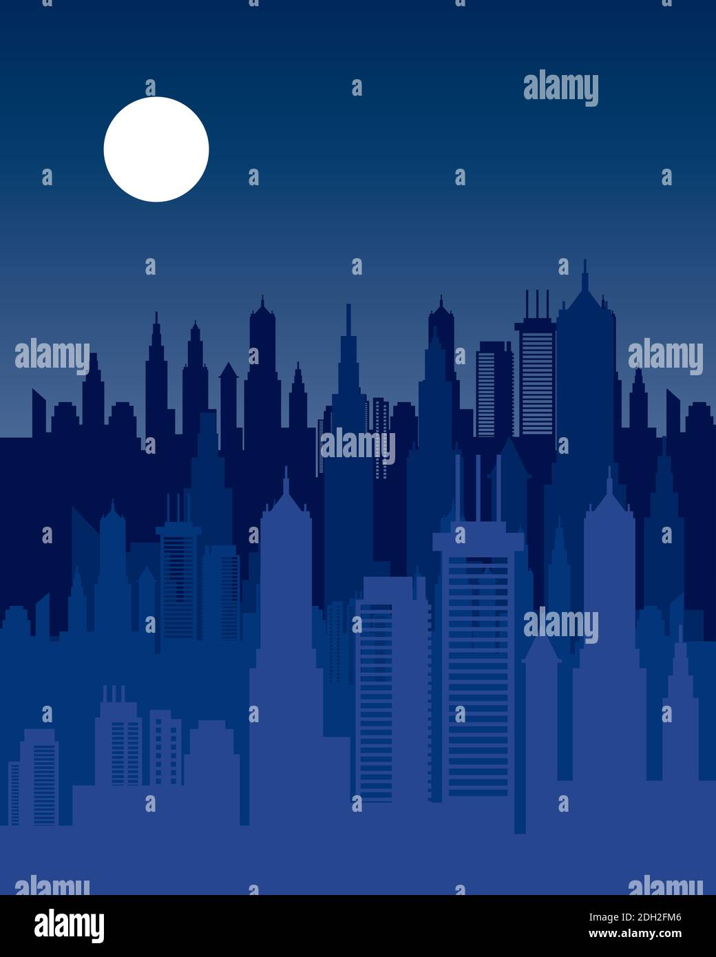 cityscape skyline at night scene icon vector illustration design Stock ...