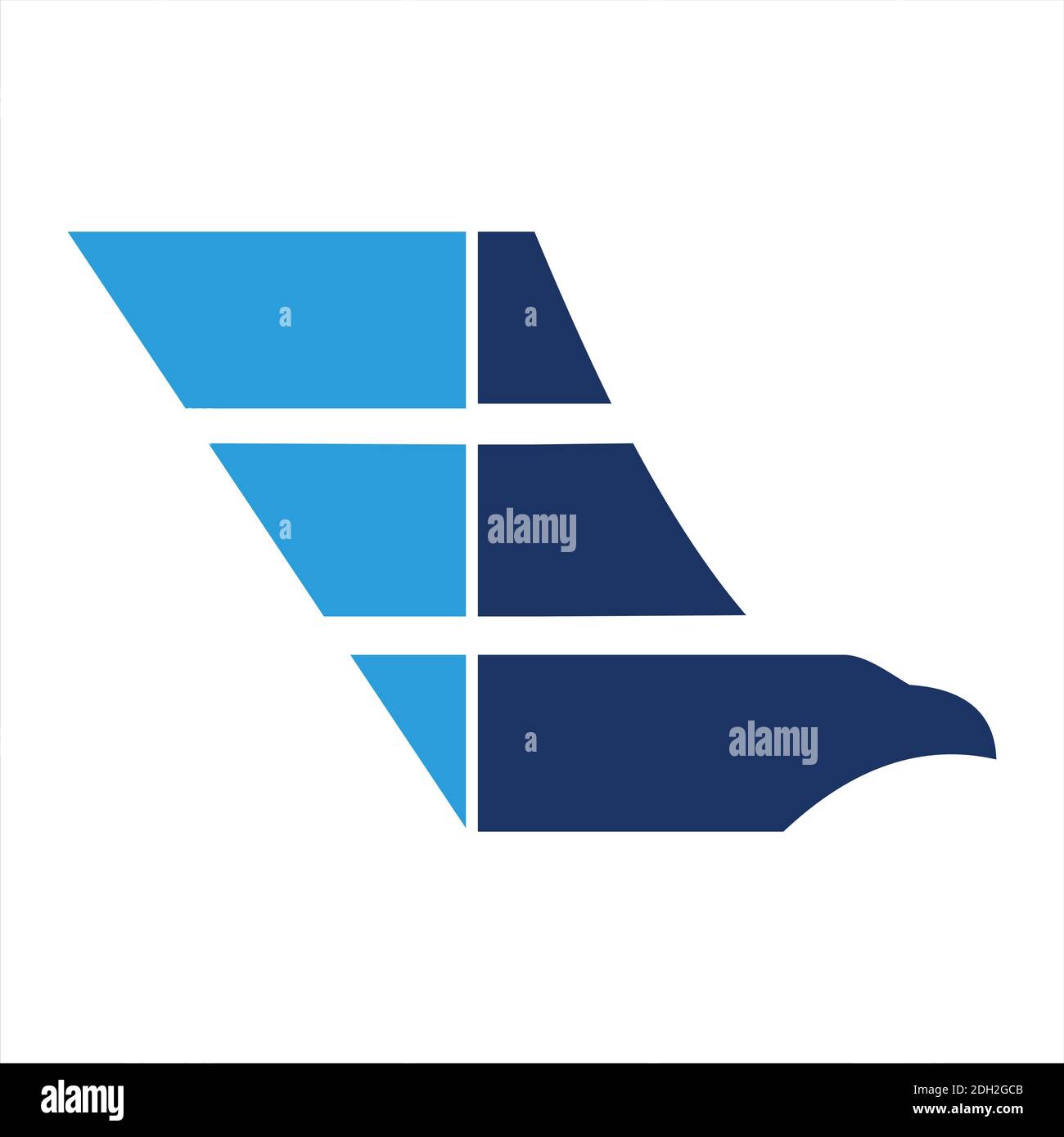 abstract wings eagle letter E icon logo vector flat concept design Stock Vector