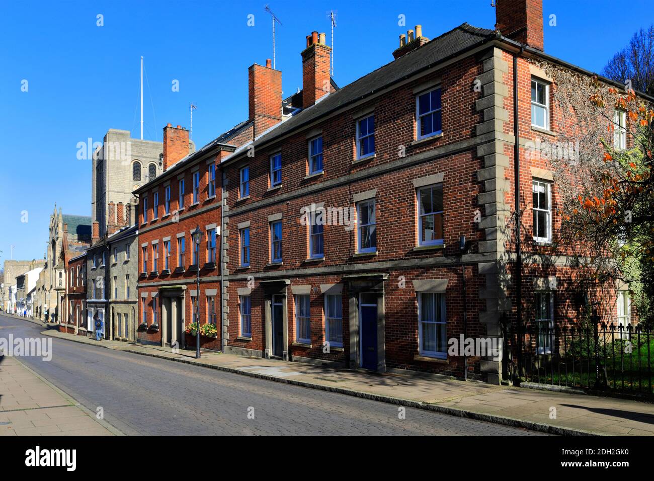 View of architecture along Crown Street, Bury St Edmunds City, Suffolk