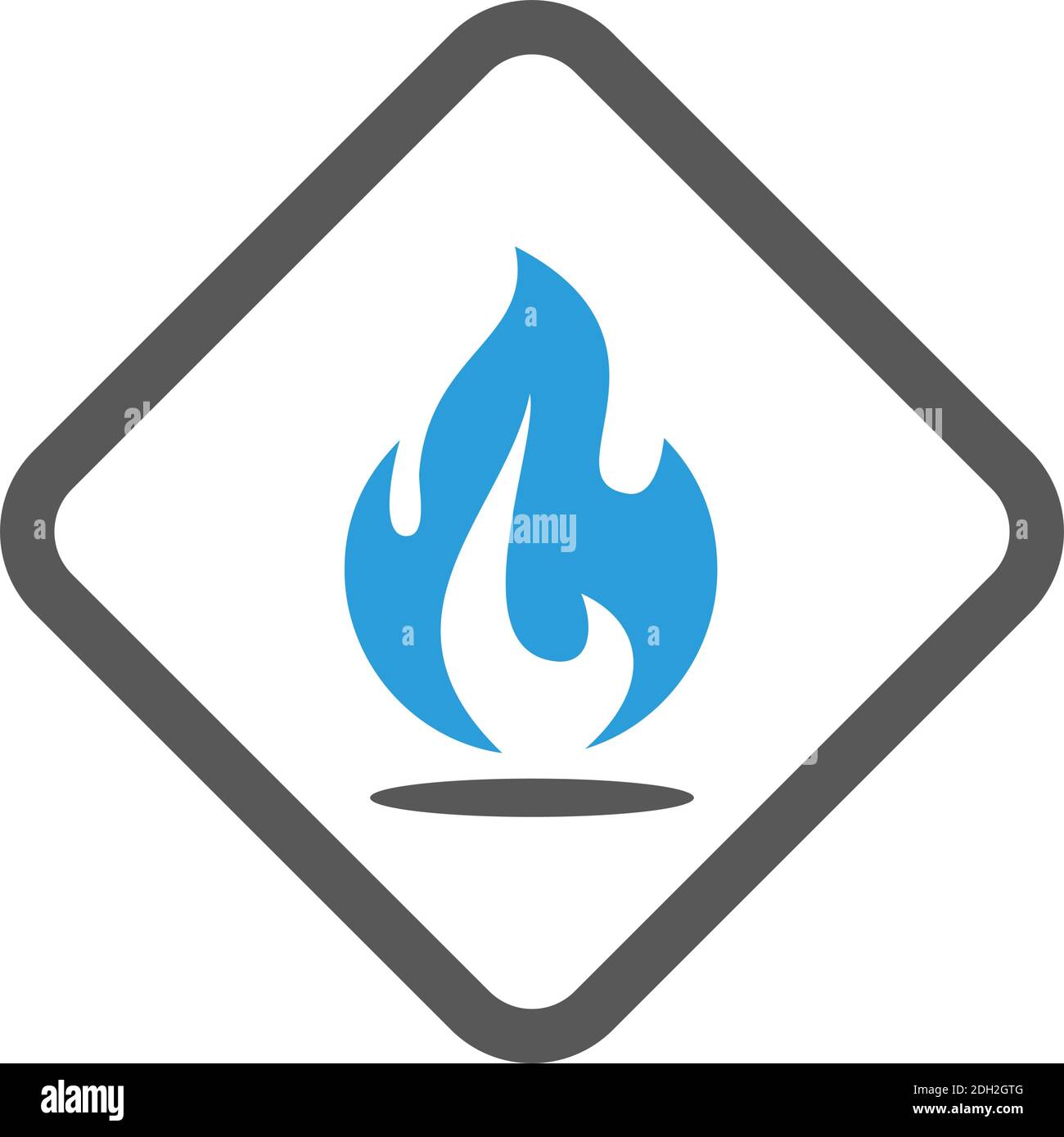 blue fire energy flat icon logo flat vector concept design Stock Vector