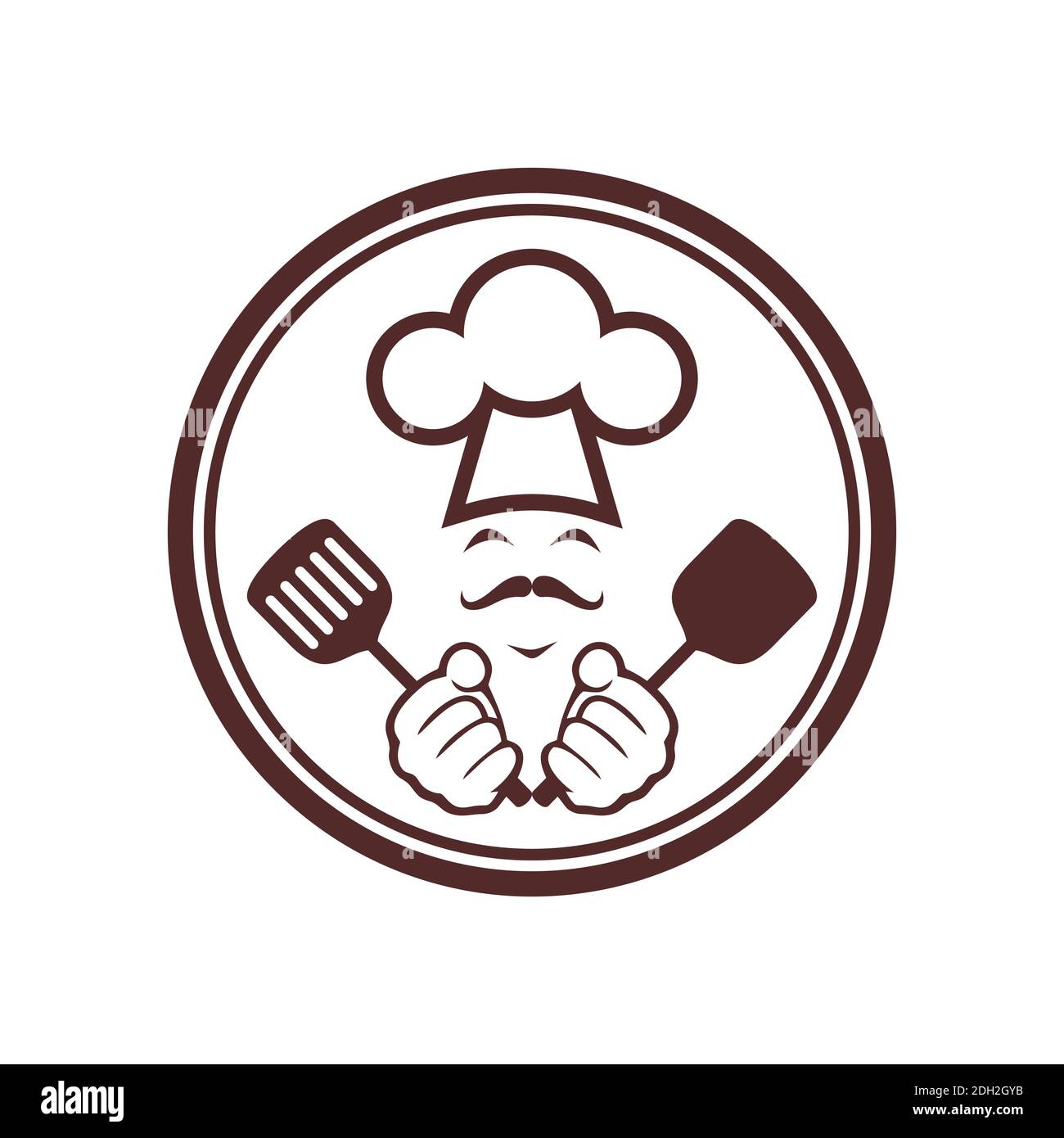 chef abstract kitchener cooky icon logo vector design concept Stock Vector