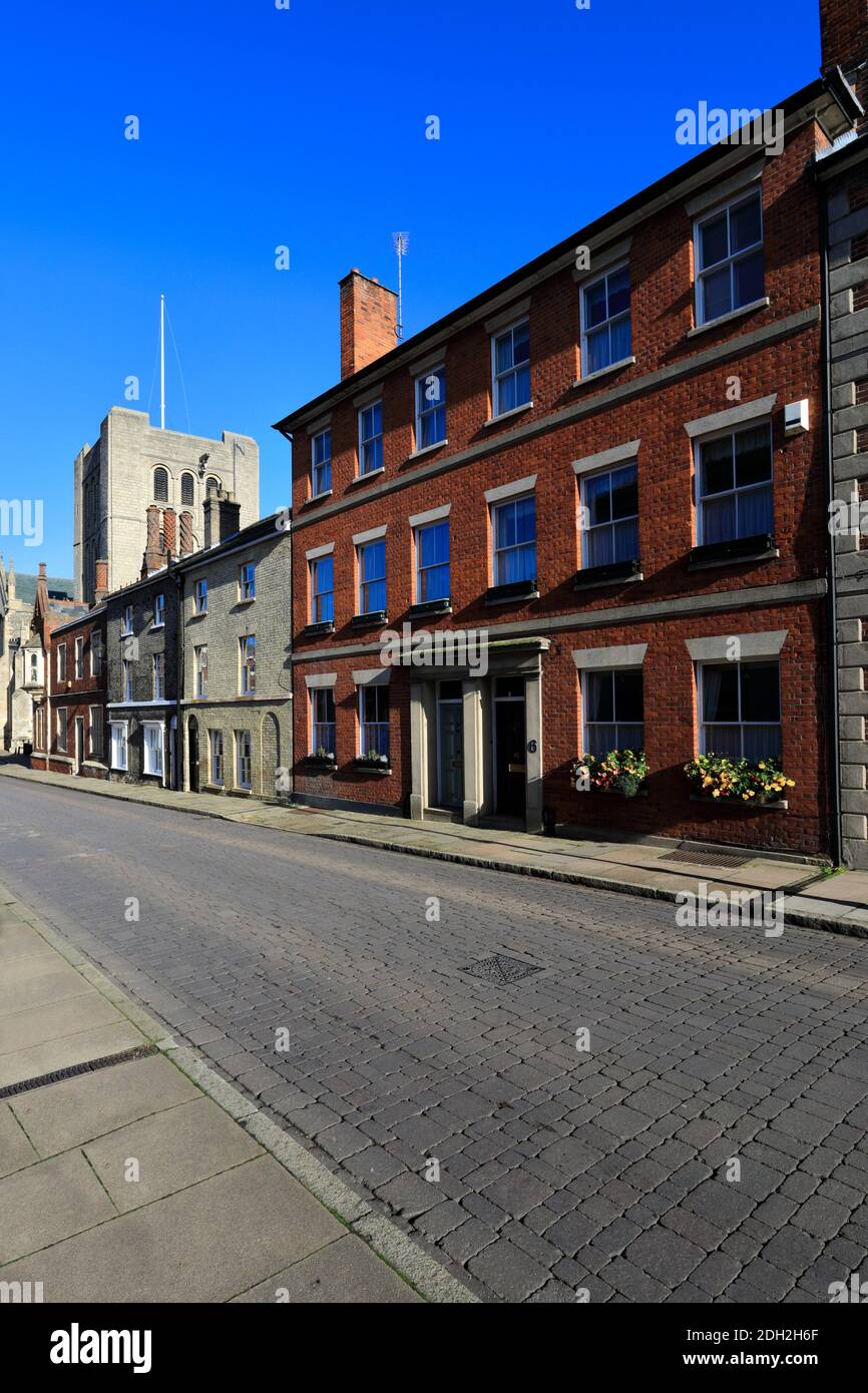View of architecture along Crown Street, Bury St Edmunds City, Suffolk