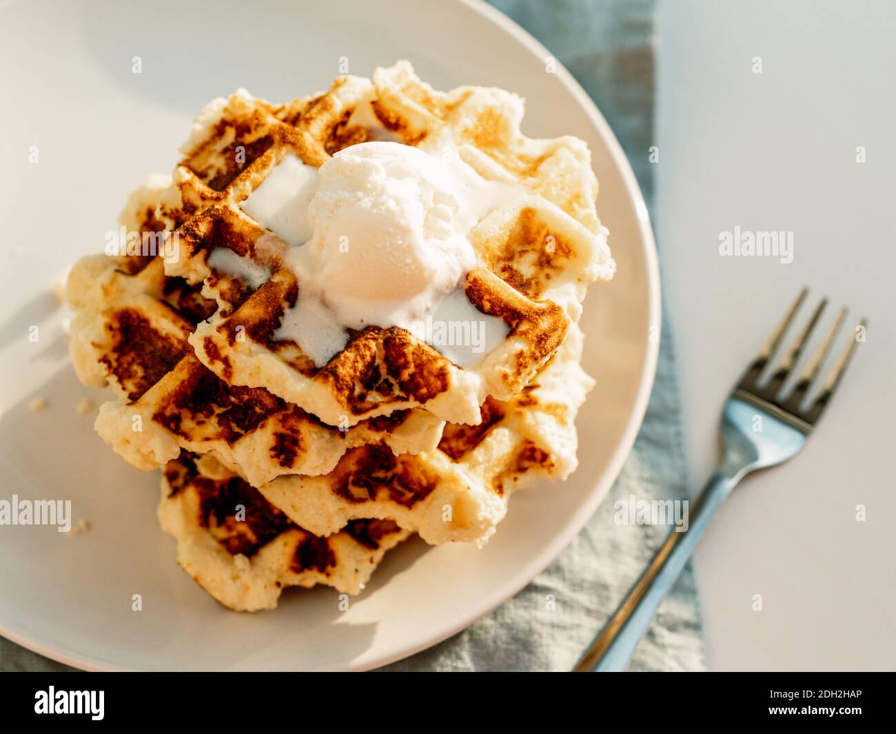 Ricotta cheese chaffles or waffles Stock Photo Alamy