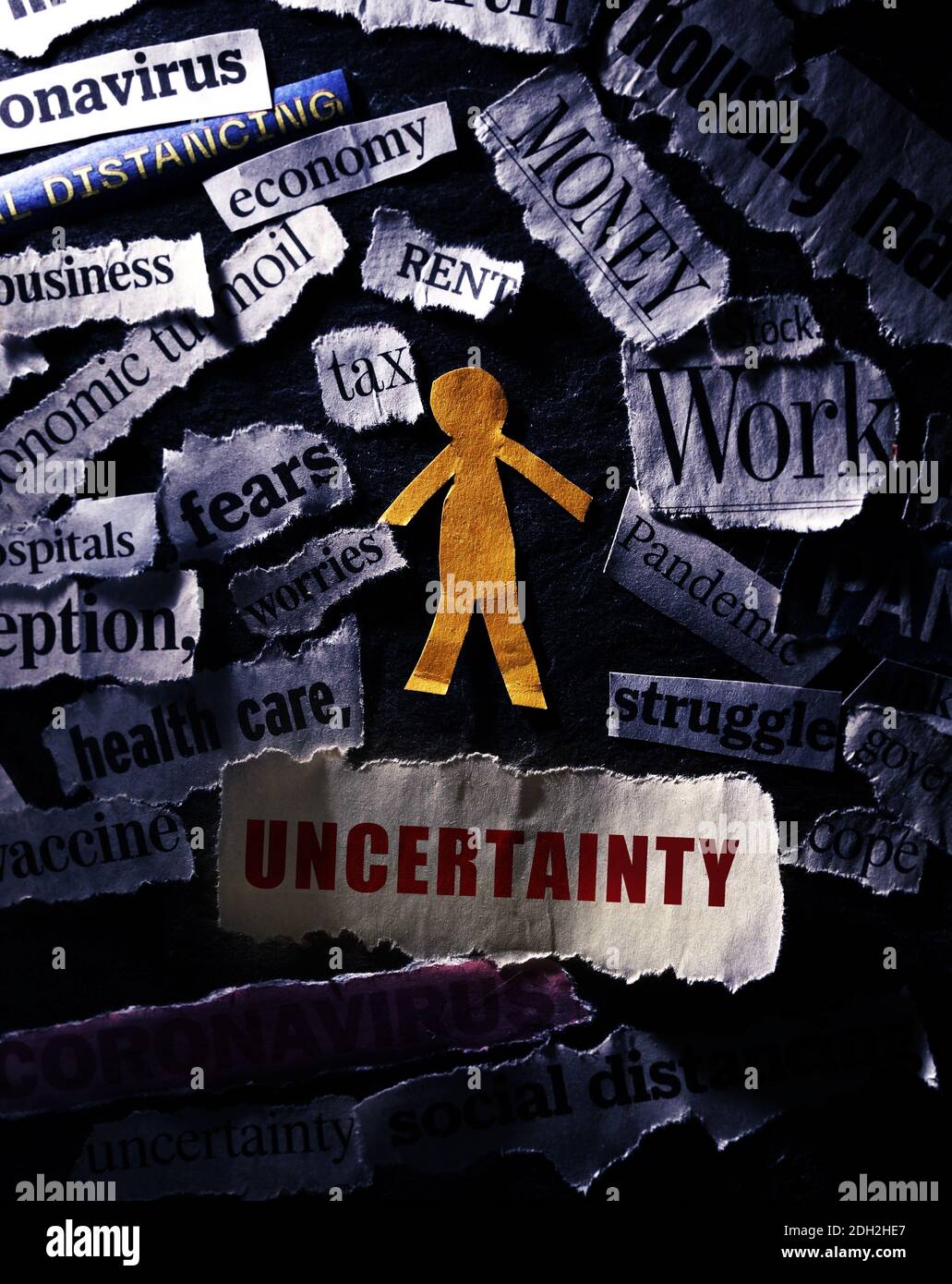Uncertainty and Coronavirus news Stock Photo