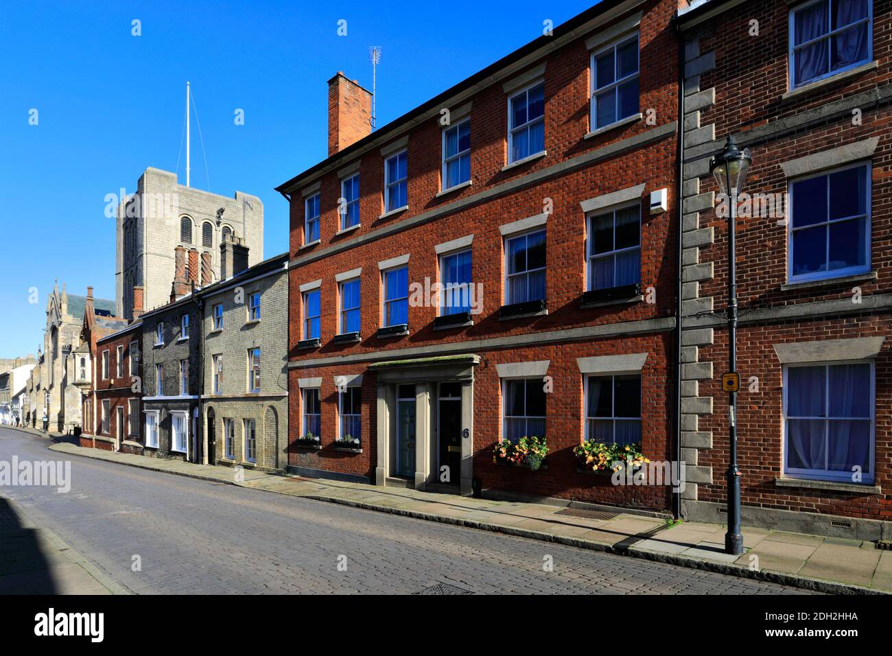 View of architecture along Crown Street, Bury St Edmunds City, Suffolk
