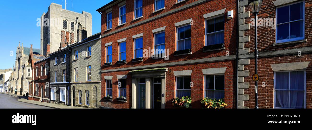 View of architecture along Crown Street, Bury St Edmunds City, Suffolk