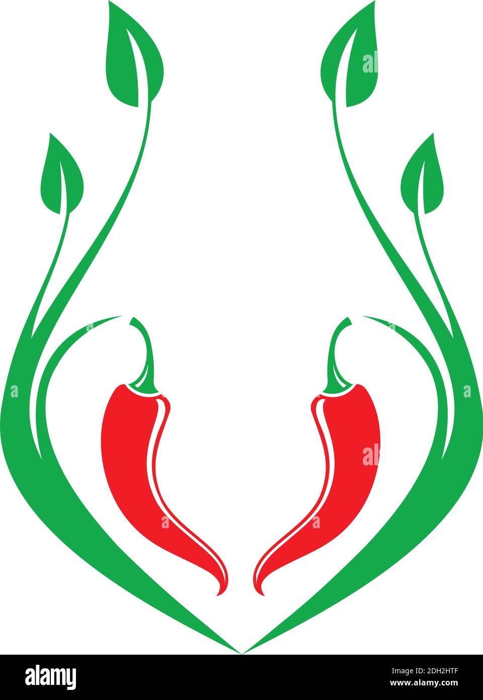chilli plantation flat icon logo flat vector concept design Stock Vector