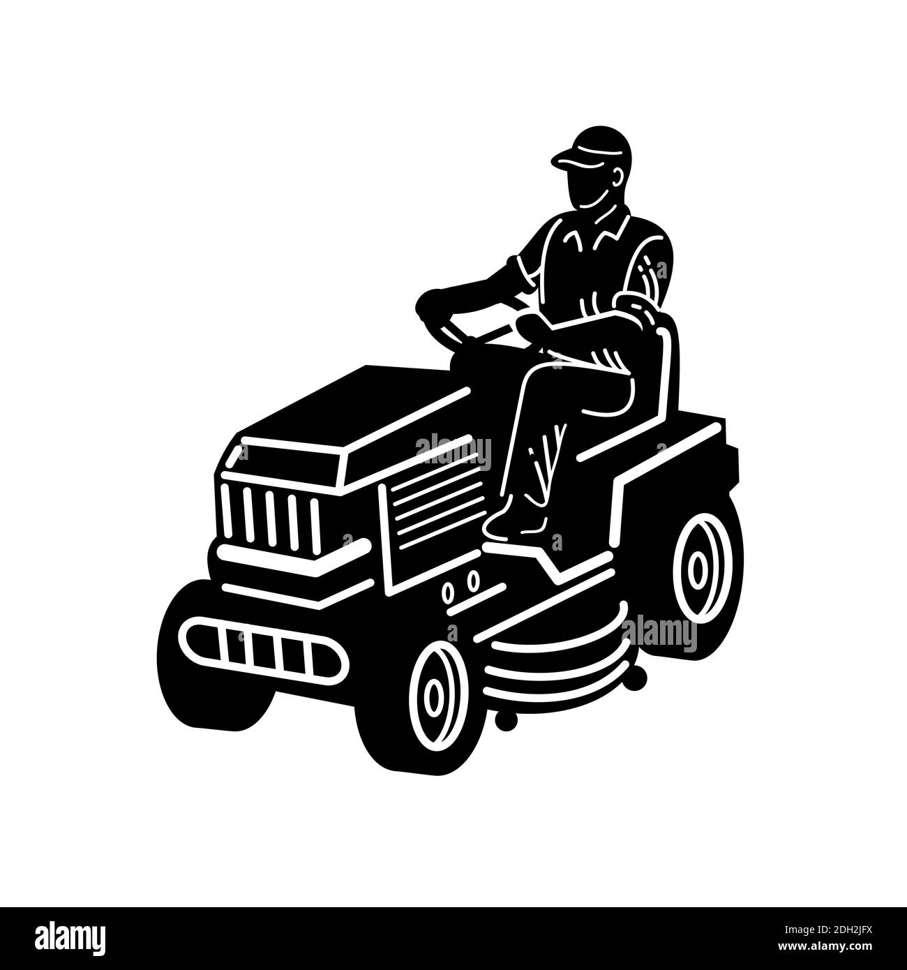 Lawn Mowing Black And White Stock Photos Images Alamy